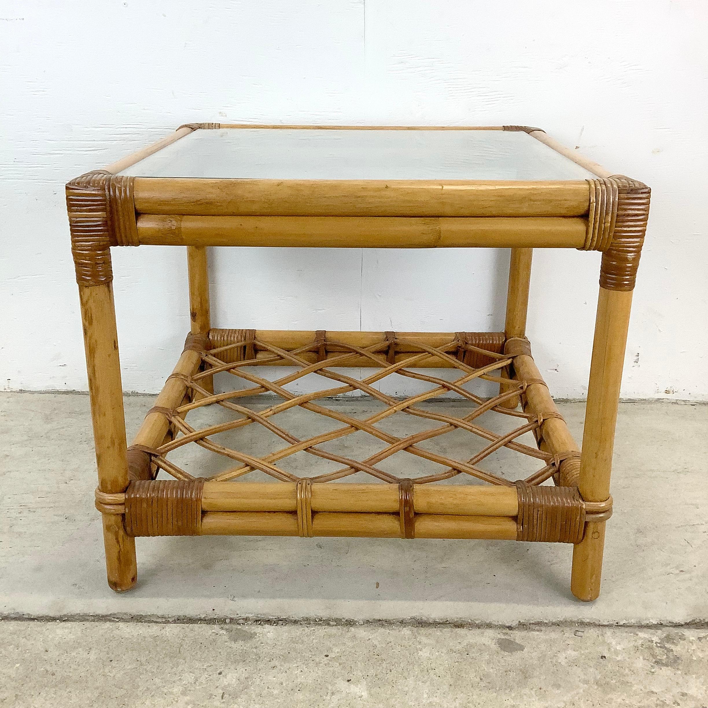Unknown Ficks Reed Bamboo Rattan End Table