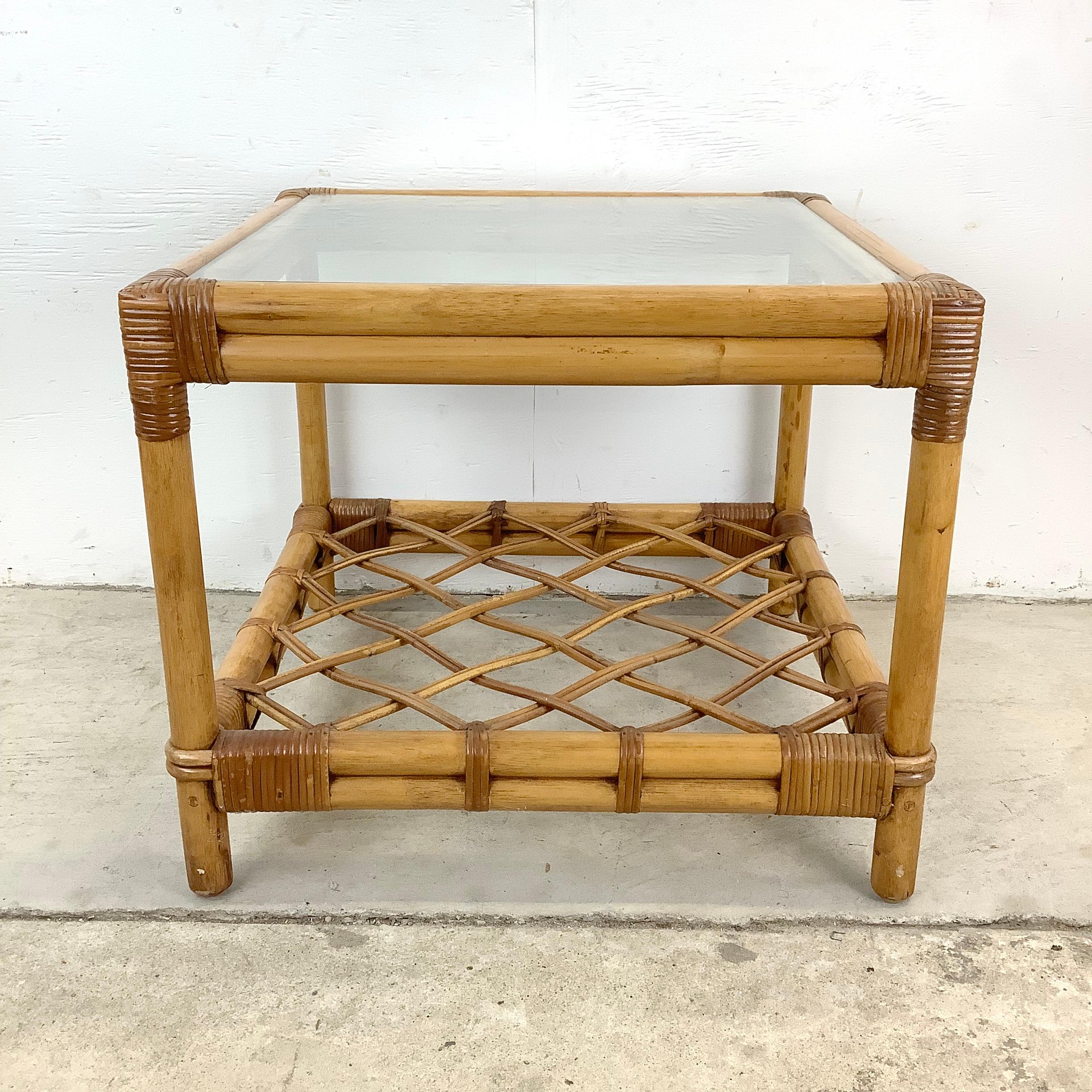 Other Ficks Reed Bamboo Rattan End Table