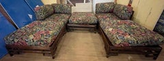 Ficks Reed Bamboo Rattan Modular Sectional Corner Chairs Chaise Couch Set