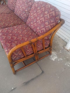 Rare Ficks Reed Canapé 3 places en bambou (Ottoman & Chaises longues)