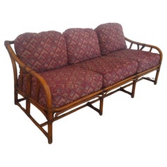 Rare Ficks Reed Boho Chic Bamboo 3 seat Sofa (Ottoman & Lounge Chairs)