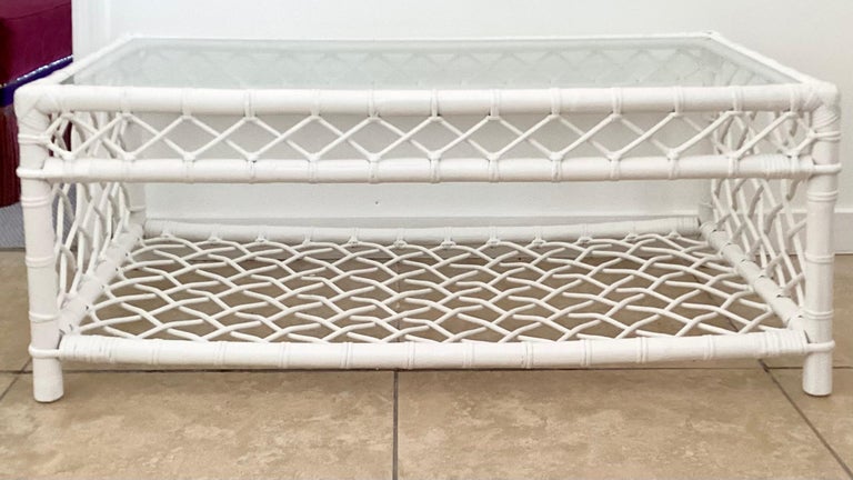 Ficks Reed Coffee Table in New White Lacquer For Sale at 1stDibs