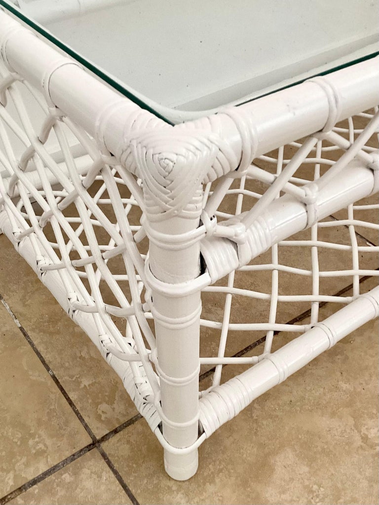 Ficks Reed Coffee Table in New White Lacquer For Sale at 1stDibs