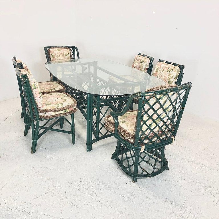 Ficks Reed Dining Table and Chairs For Sale at 1stDibs