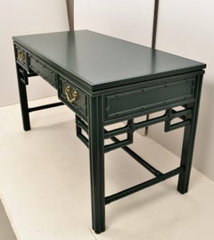 Ficks Reed Faux Bamboo Desk in Hunter Green Lacquer
