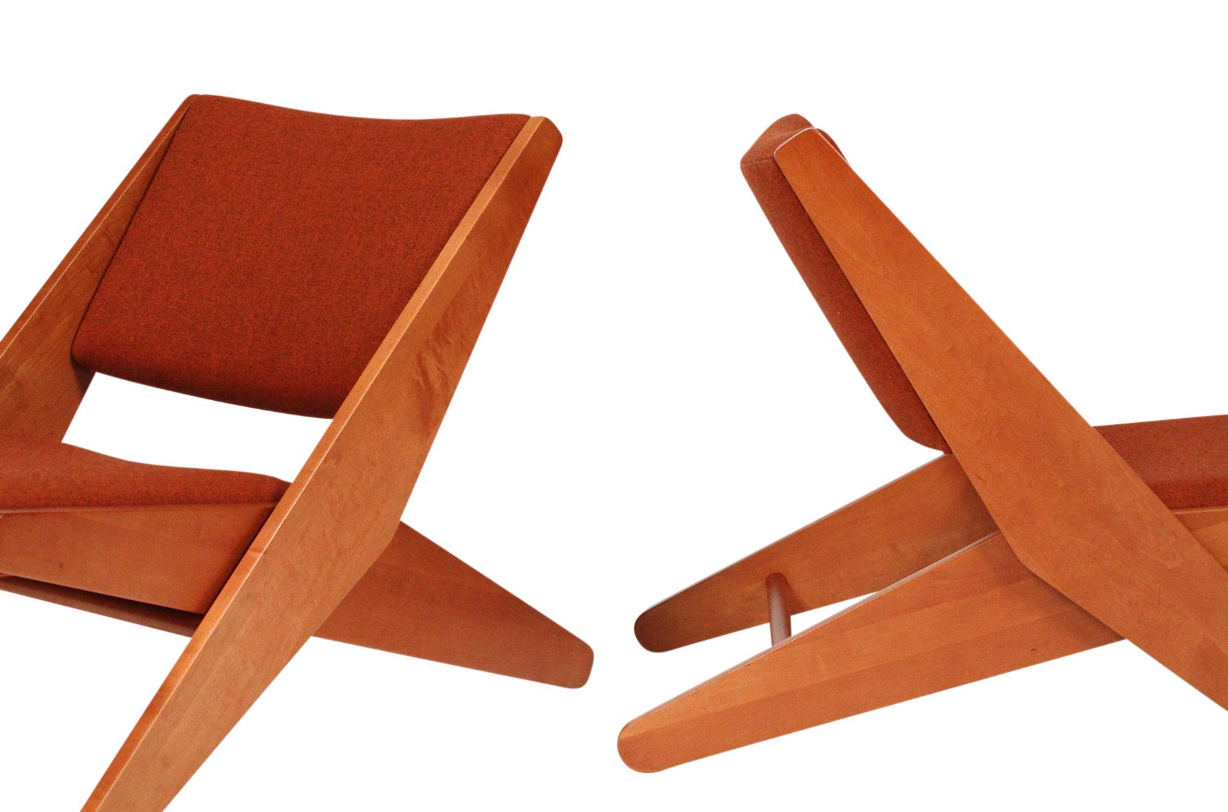 Maple Ficks Reed Folding Lounge Chairs