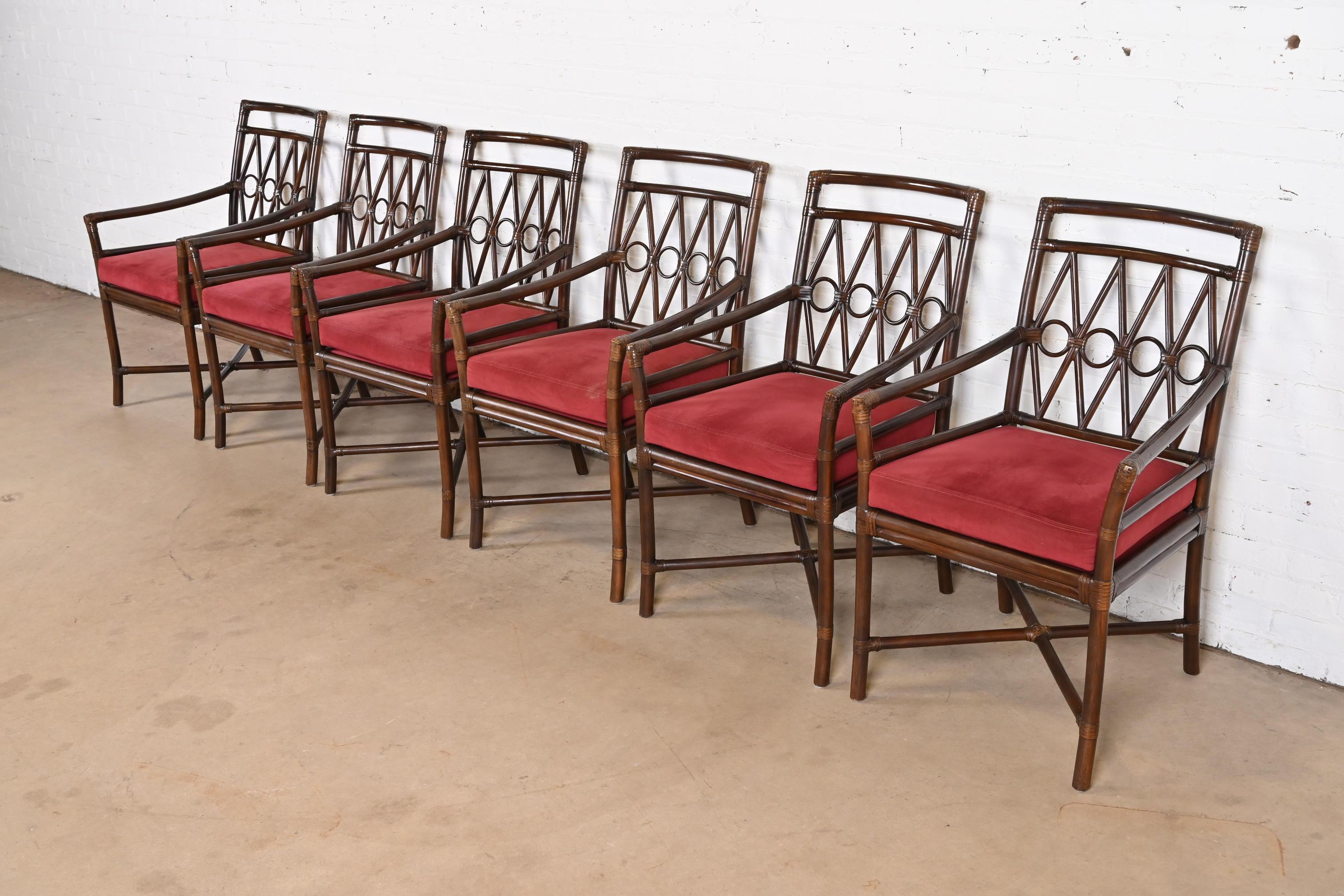 Ficks Reed Hollywood Regency Organische Moderne Bambus-Esszimmerstühle aus Bambus, 6er-Set im Zustand „Gut“ im Angebot in South Bend, IN