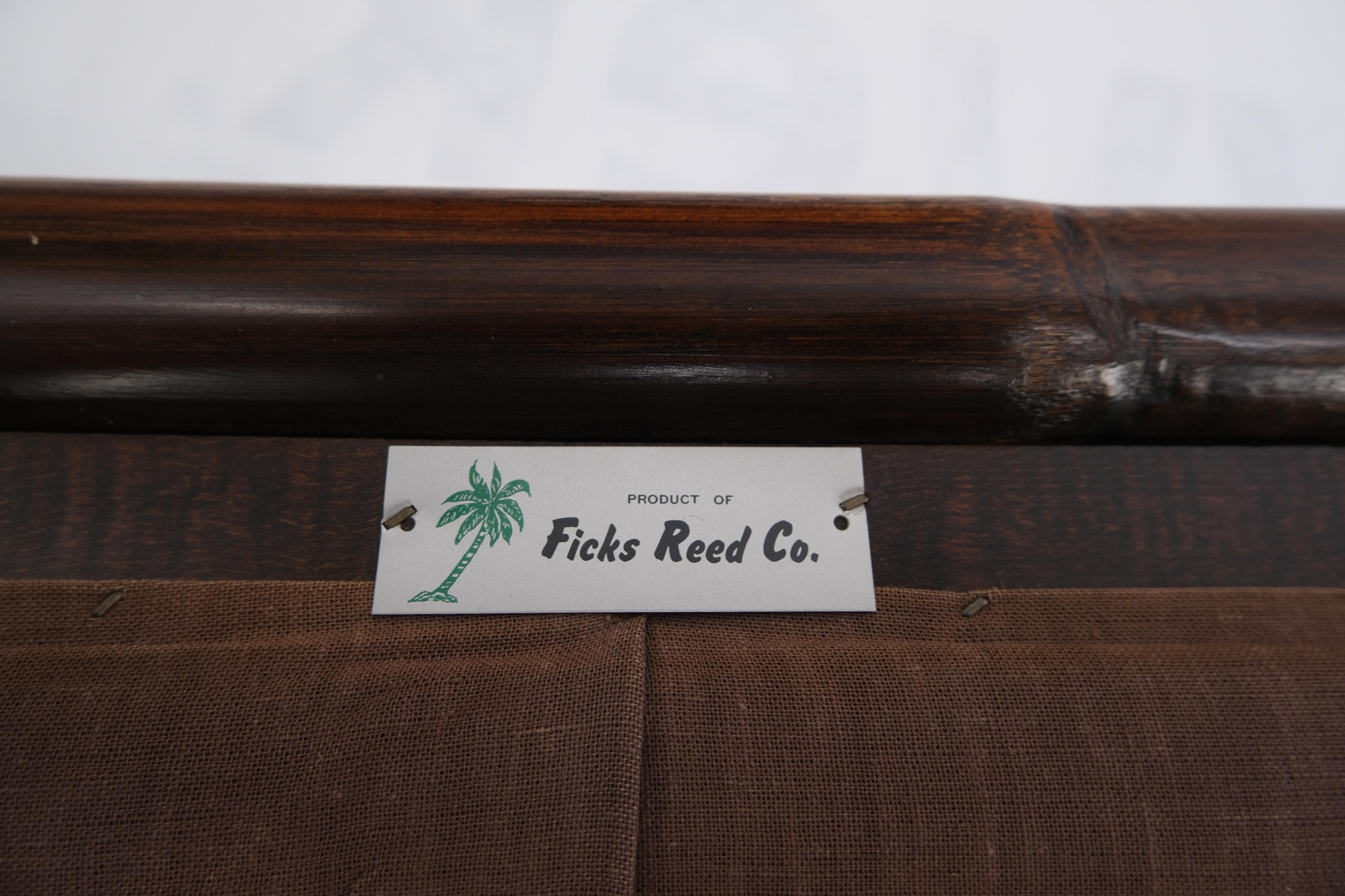 Ficks Reed John Wisner Vintage Rattan Foot Stool Ottoman Bench Mint 4