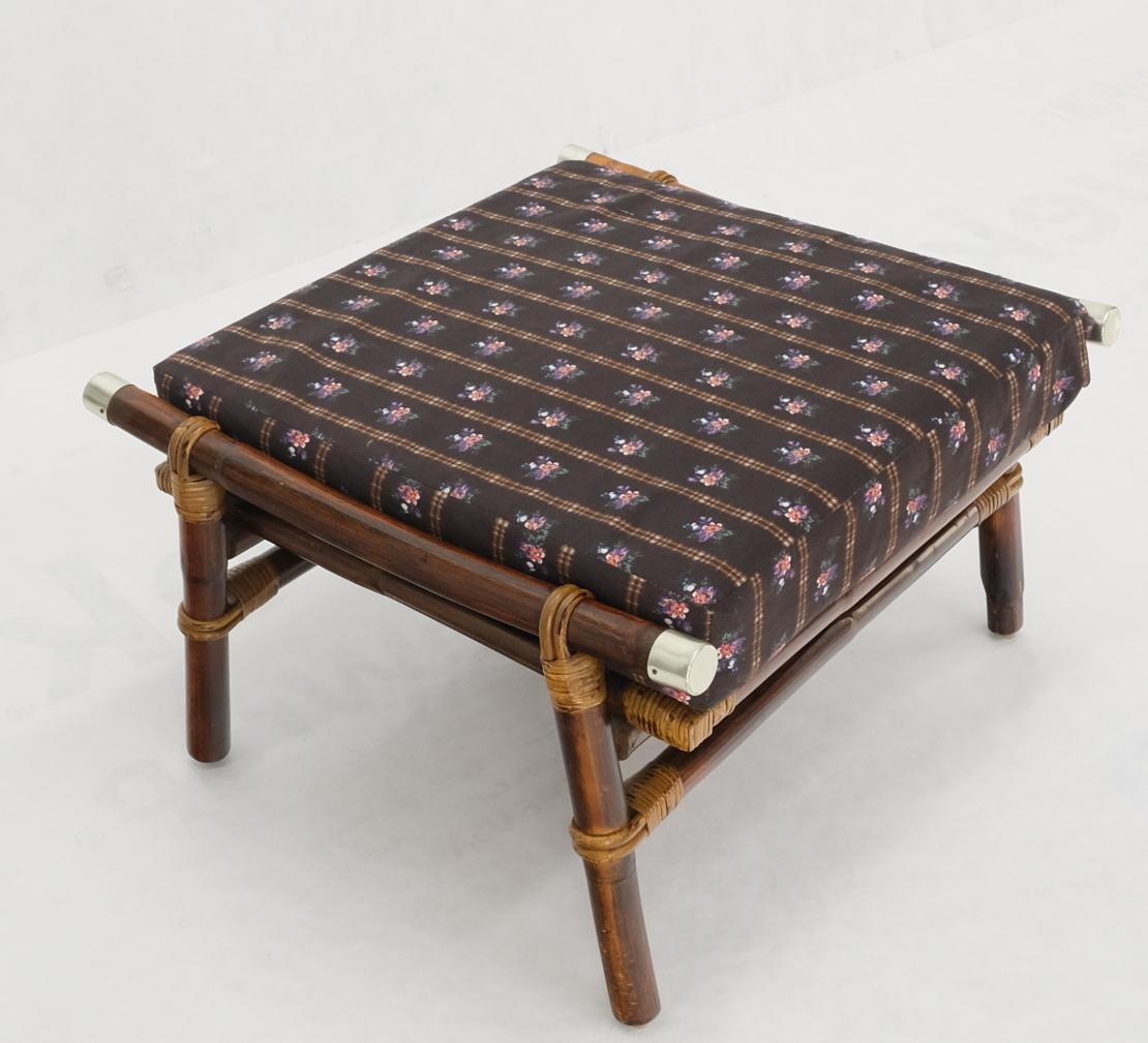 Ficks Reed John Wisner vintage rattan foot stool ottoman bench mint.