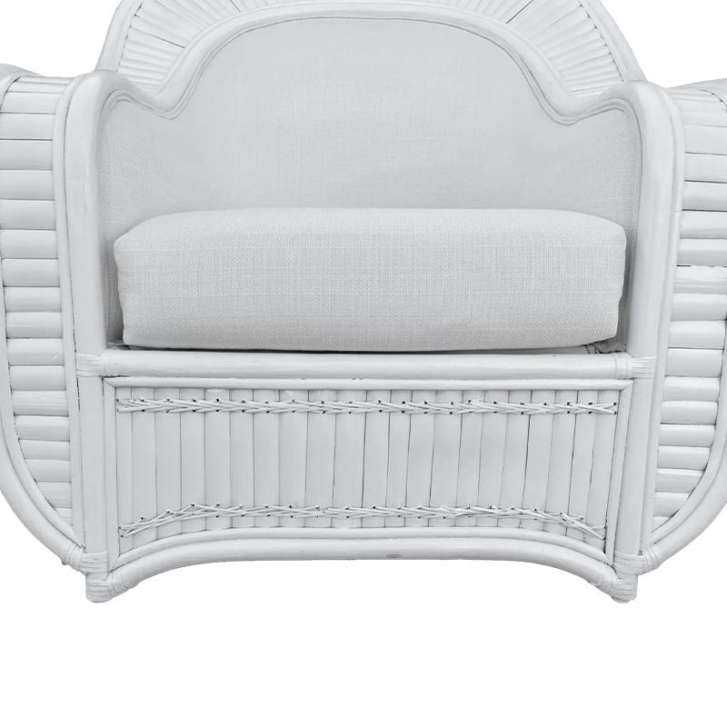Ficks Reed  Large  Dos éventail en rotin fendu  Fauteuils Club et Ottoman en vente 5