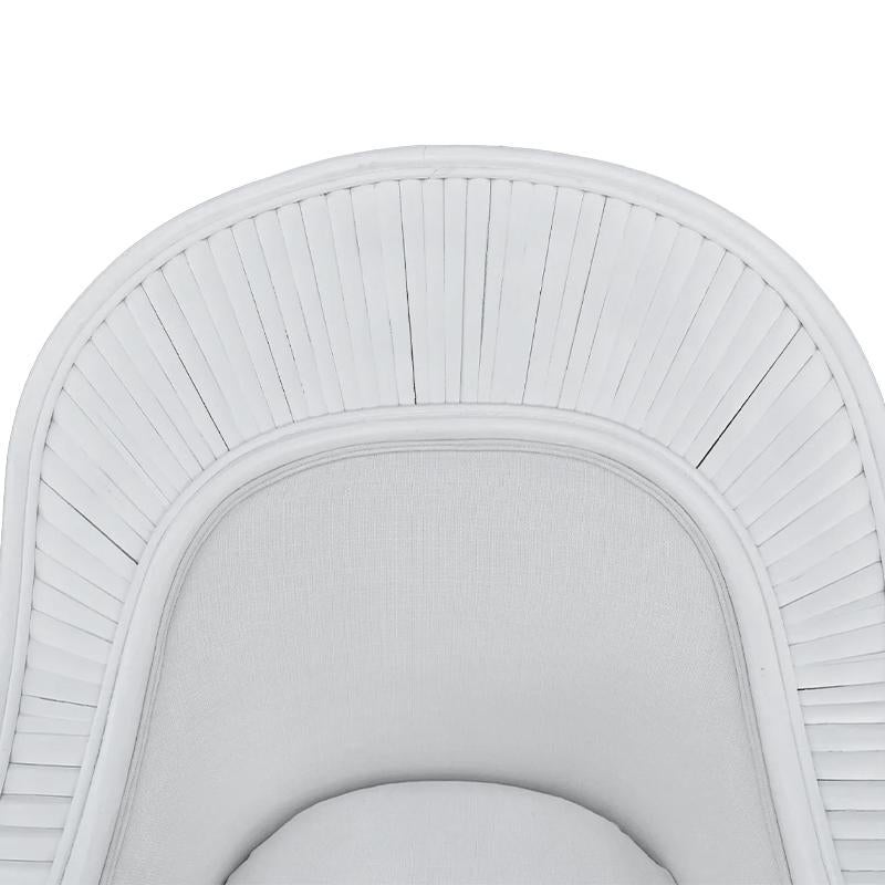 Ficks Reed  Large  Dos éventail en rotin fendu  Fauteuils Club et Ottoman en vente 2