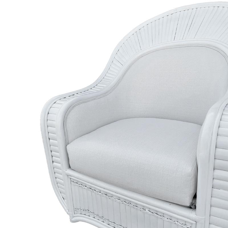 Ficks Reed  Large  Dos éventail en rotin fendu  Fauteuils Club et Ottoman en vente 3