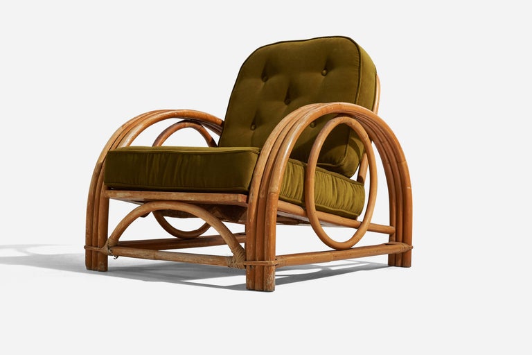 Ficks Reed, Lounge Chairs, Bamboo, Rattan, Fabric, C. 1950s For Sale at ...