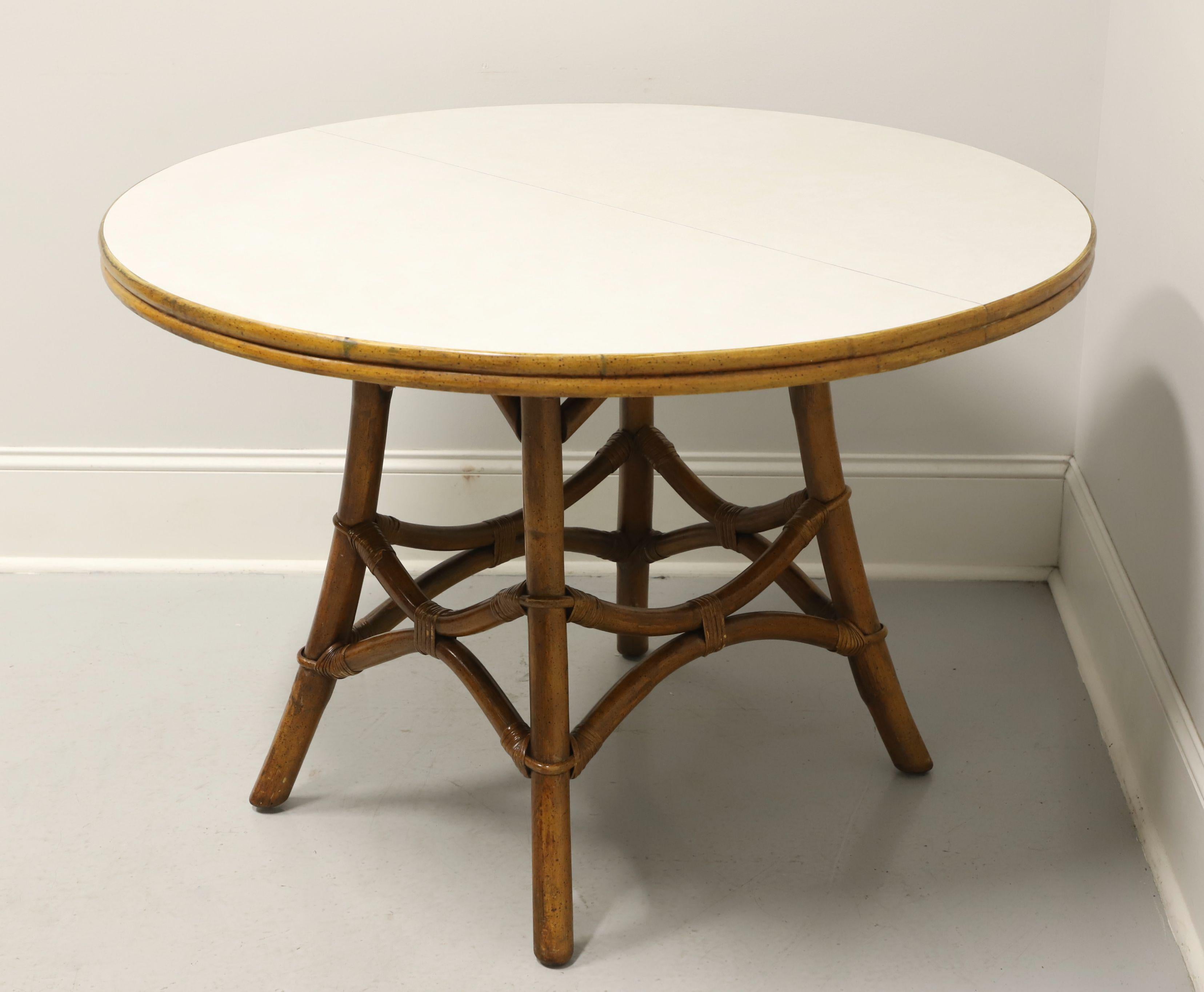 Mid-Century Modern FICKS REED Mid 20th Century Faux Bamboo Rattan Round Dining Table