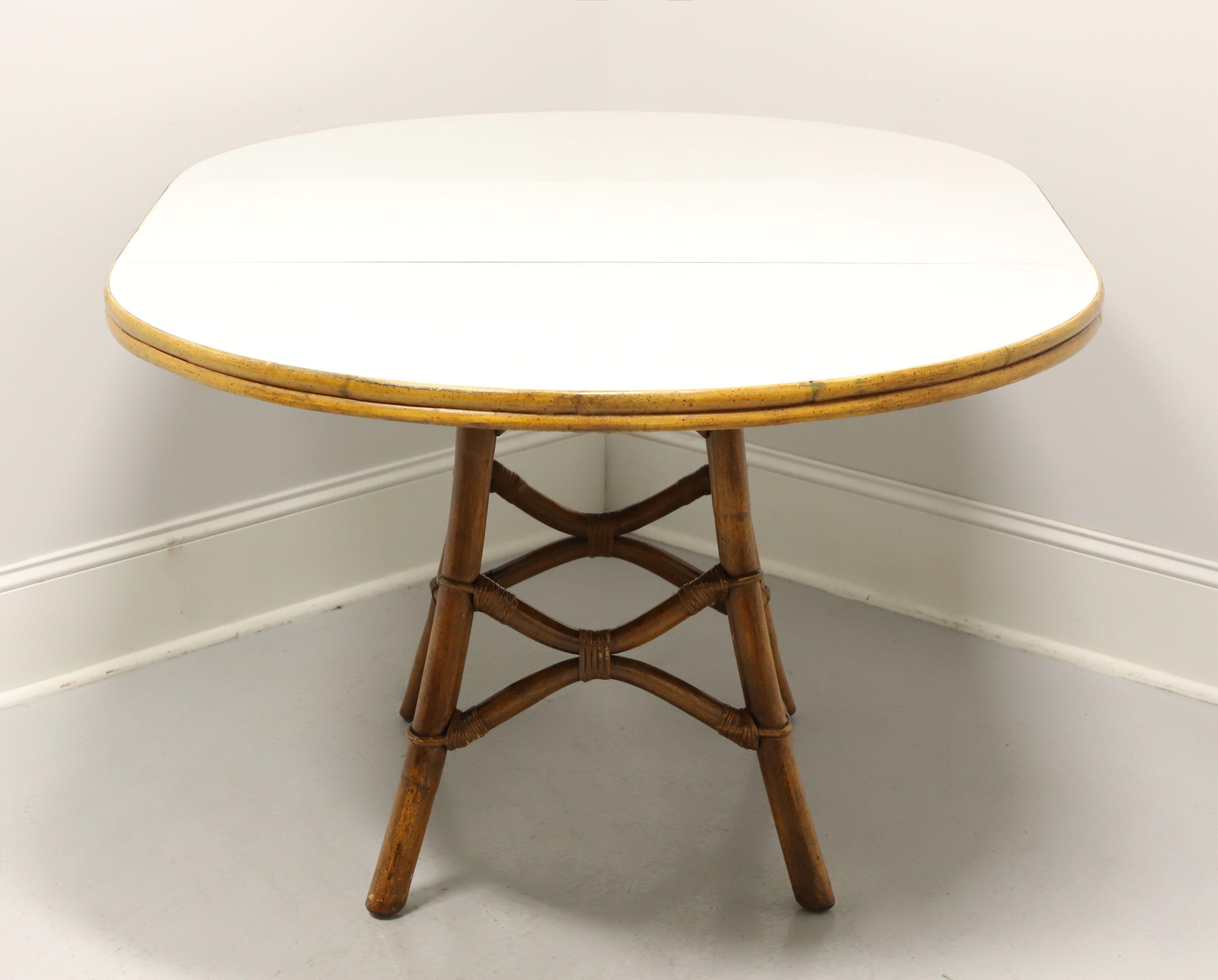 FICKS REED Mid 20th Century Faux Bamboo Rattan Round Dining Table 1