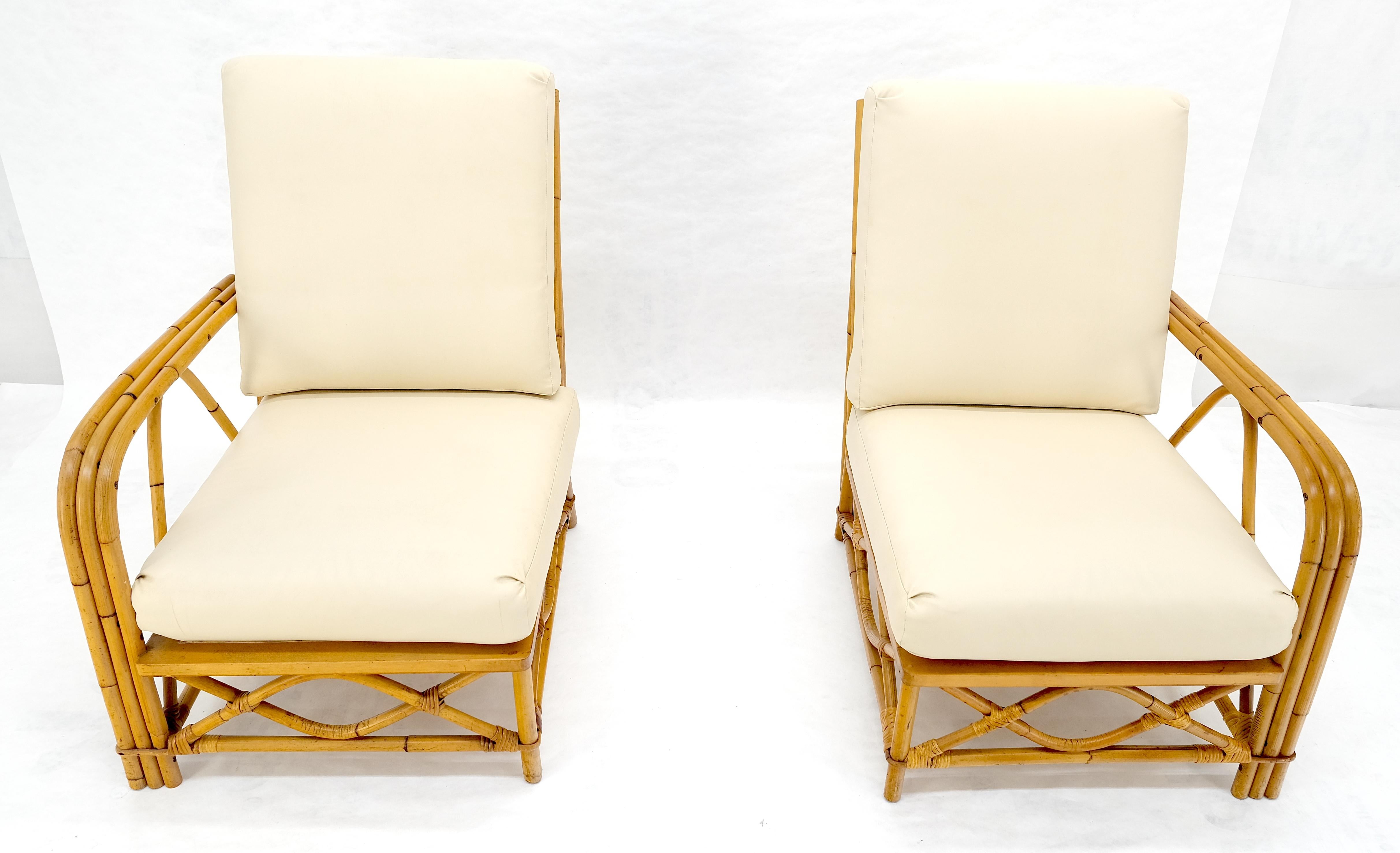 Ficks Reed Mid Century 3 Stück Rattan Bambus Sofa Stühle Set c1960s MINT im Angebot 5