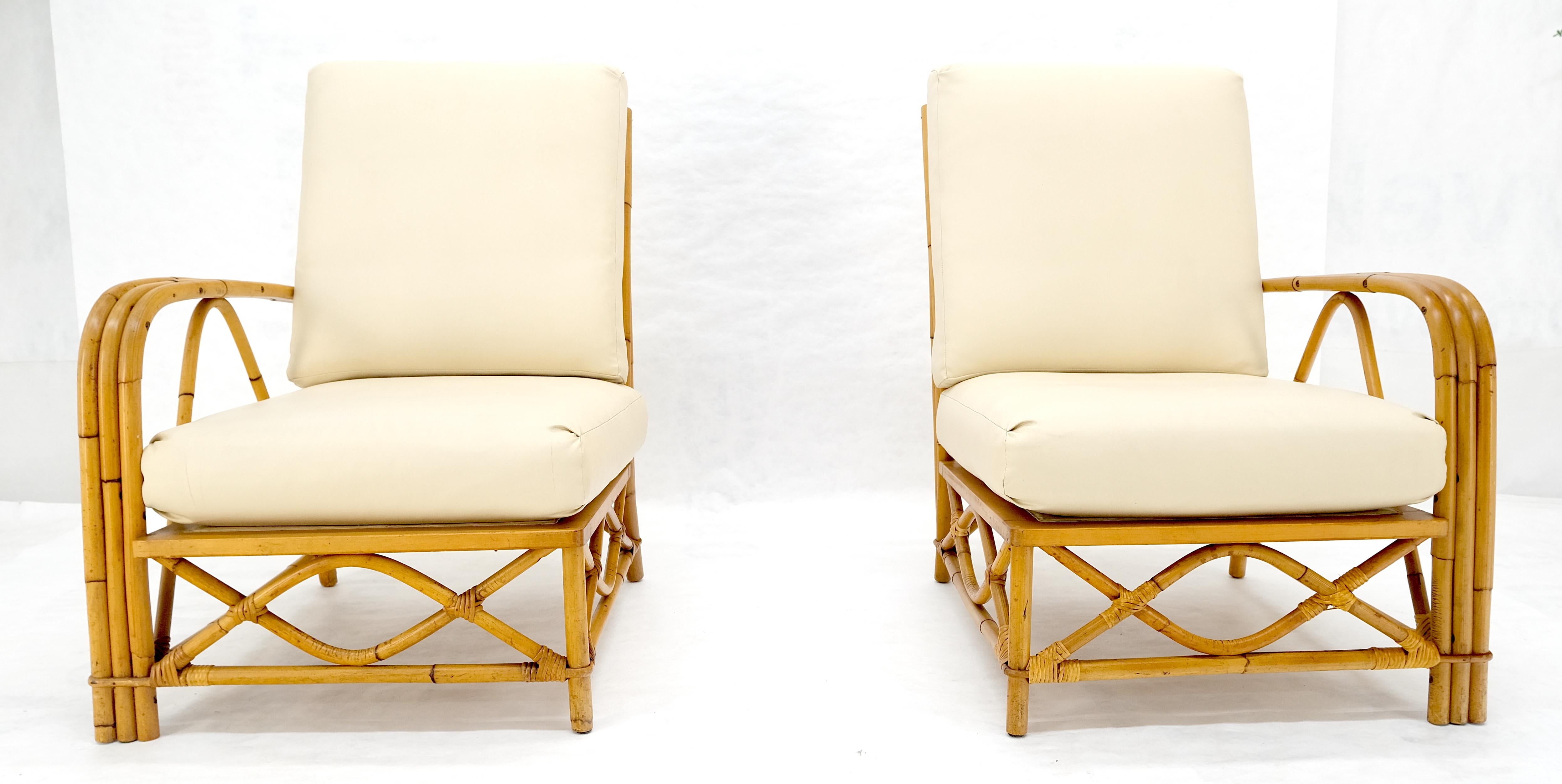 Ficks Reed Mid Century 3 Stück Rattan Bambus Sofa Stühle Set c1960s MINT im Angebot 6
