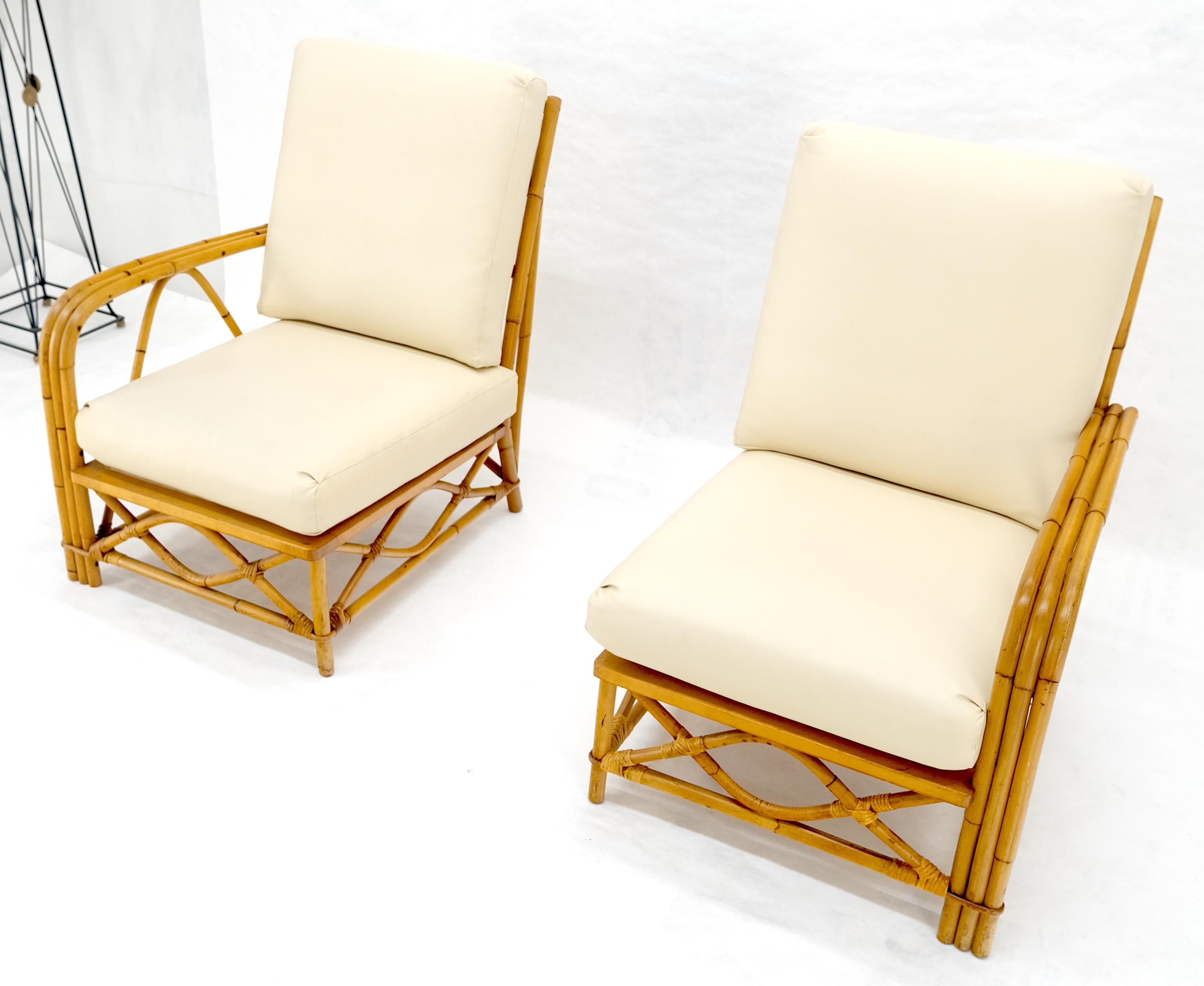 Ficks Reed Mid Century 3 Stück Rattan Bambus Sofa Stühle Set c1960s MINT im Angebot 7