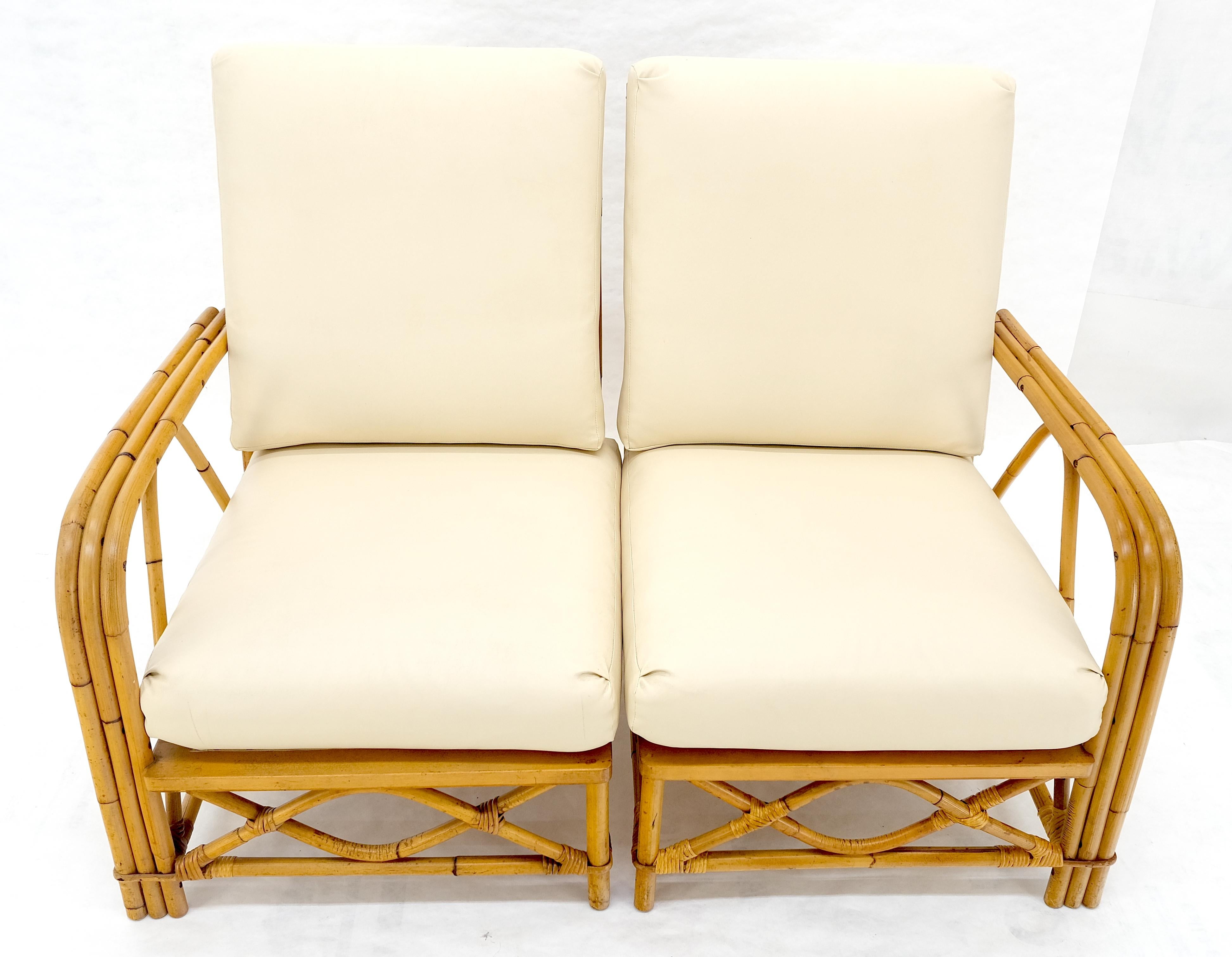 Ficks Reed Mid Century 3 Stück Rattan Bambus Sofa Stühle Set c1960s MINT im Angebot 8