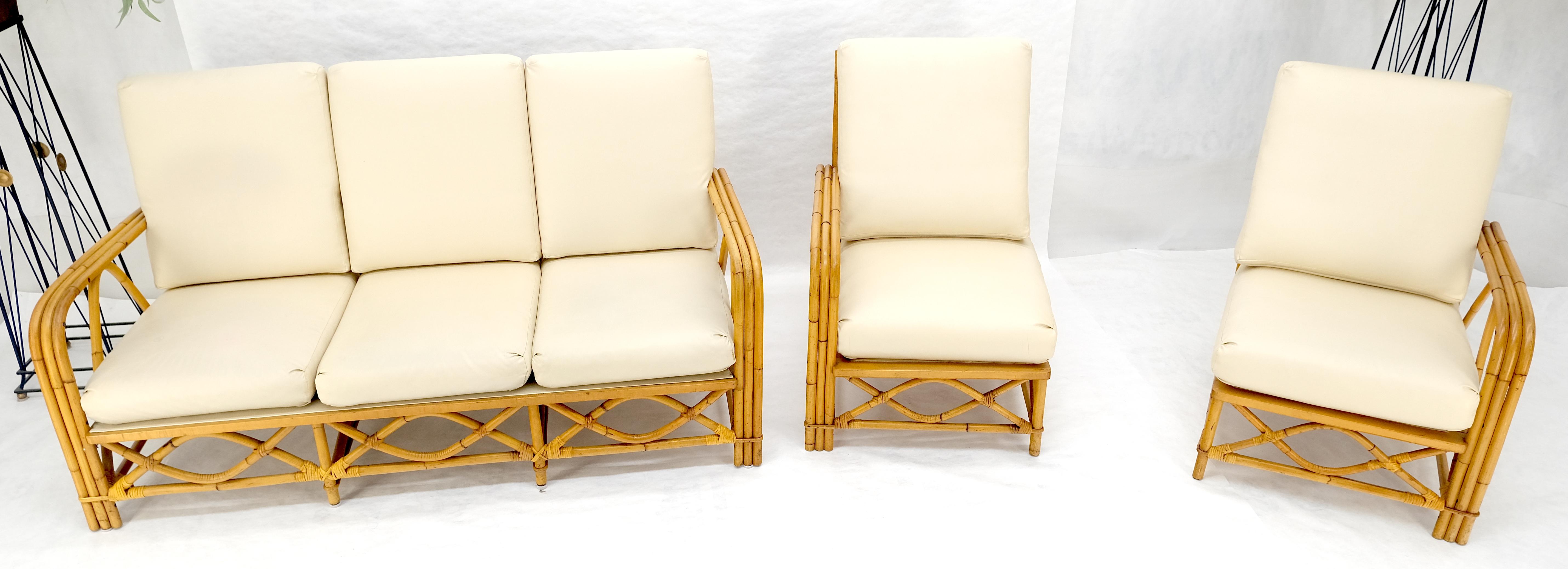 Ficks Reed Mid Century 3 Stück Rattan Bambus Sofa Stühle Set c1960s MINT 

Beistellstuhl Abmessungen:
32x26x36