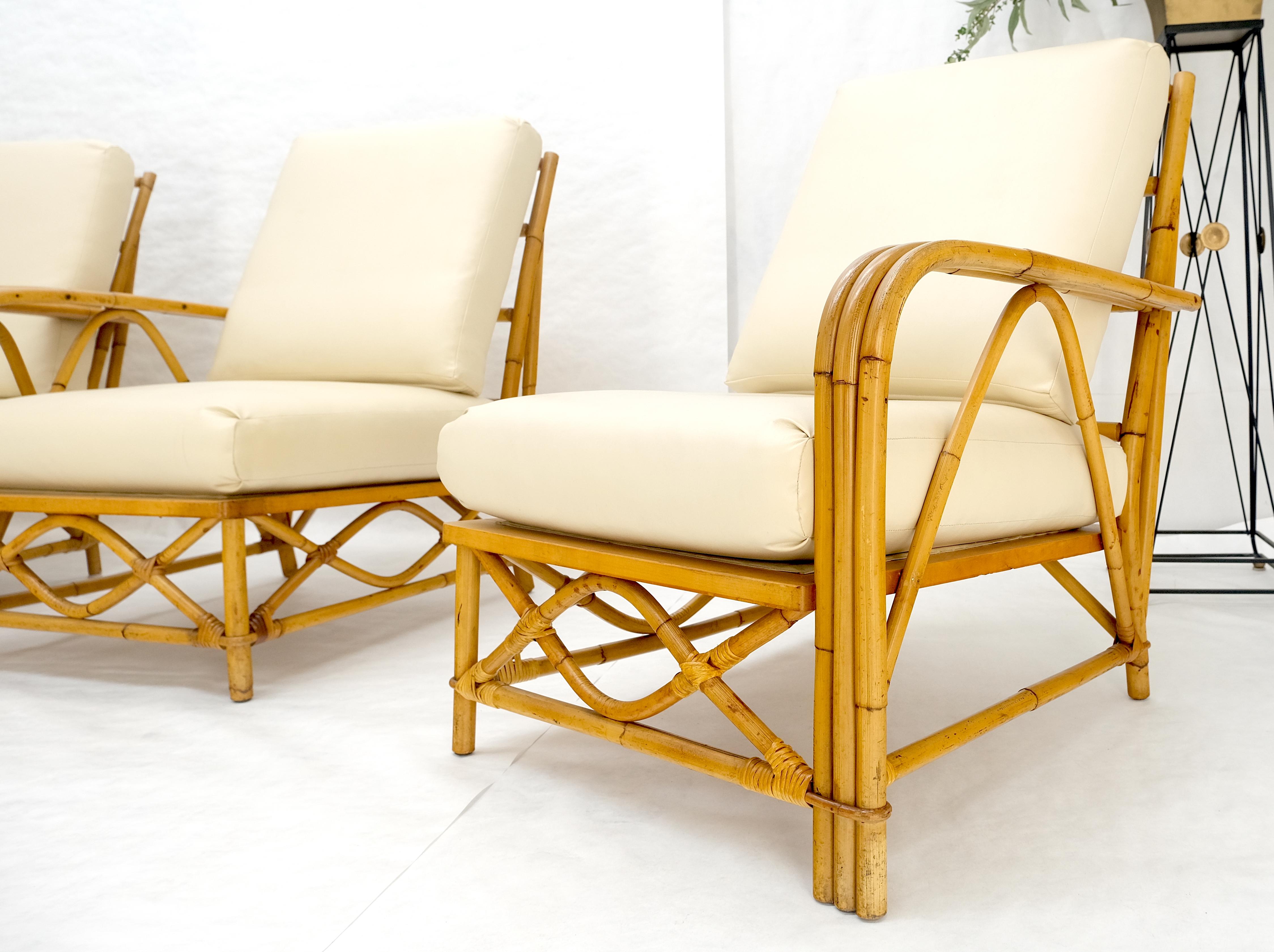 Ficks Reed Mid Century 3 Stück Rattan Bambus Sofa Stühle Set c1960s MINT im Angebot 2