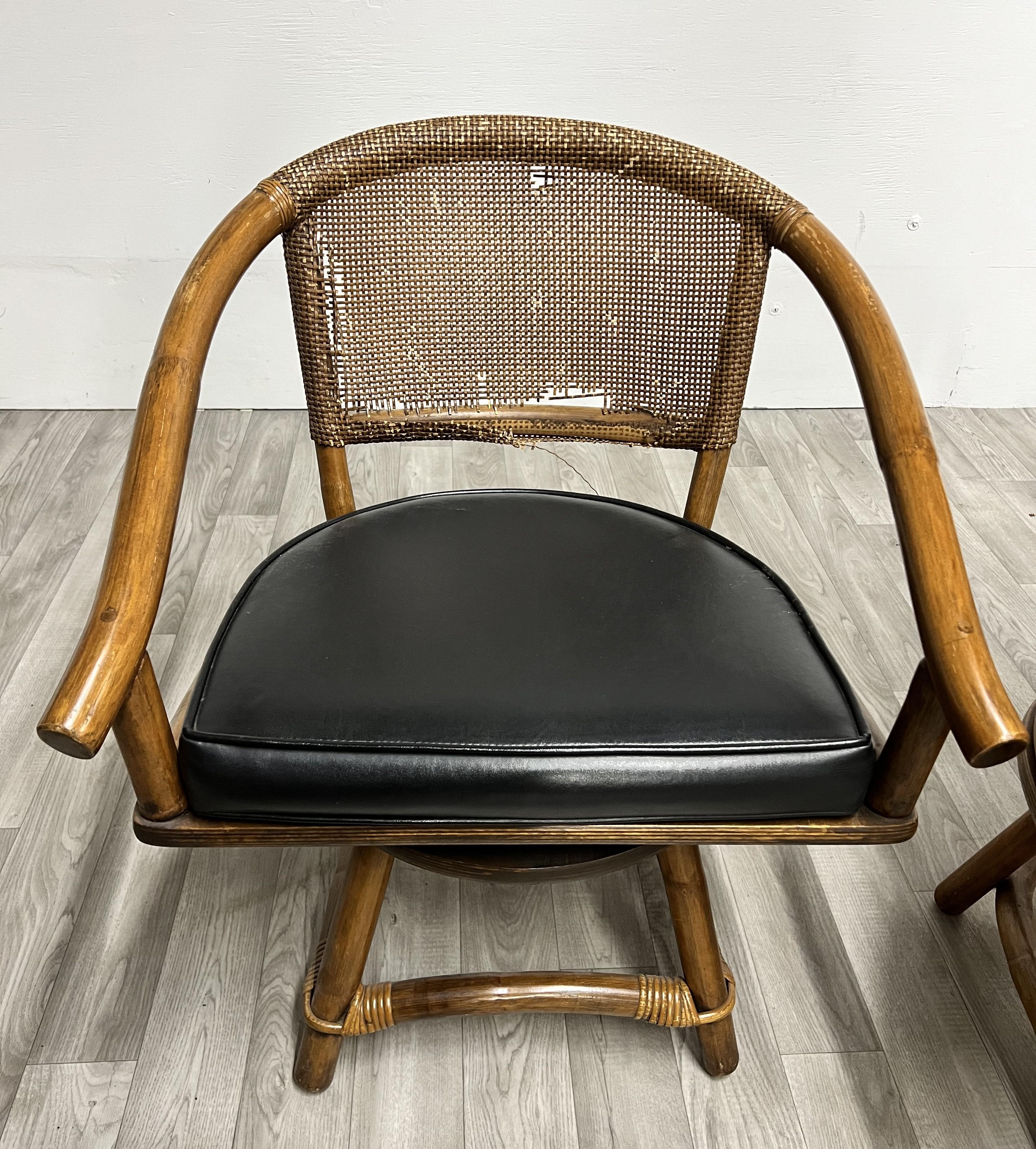 Bamboo Ficks Reed Mid Century Modern Dining Set For Sale