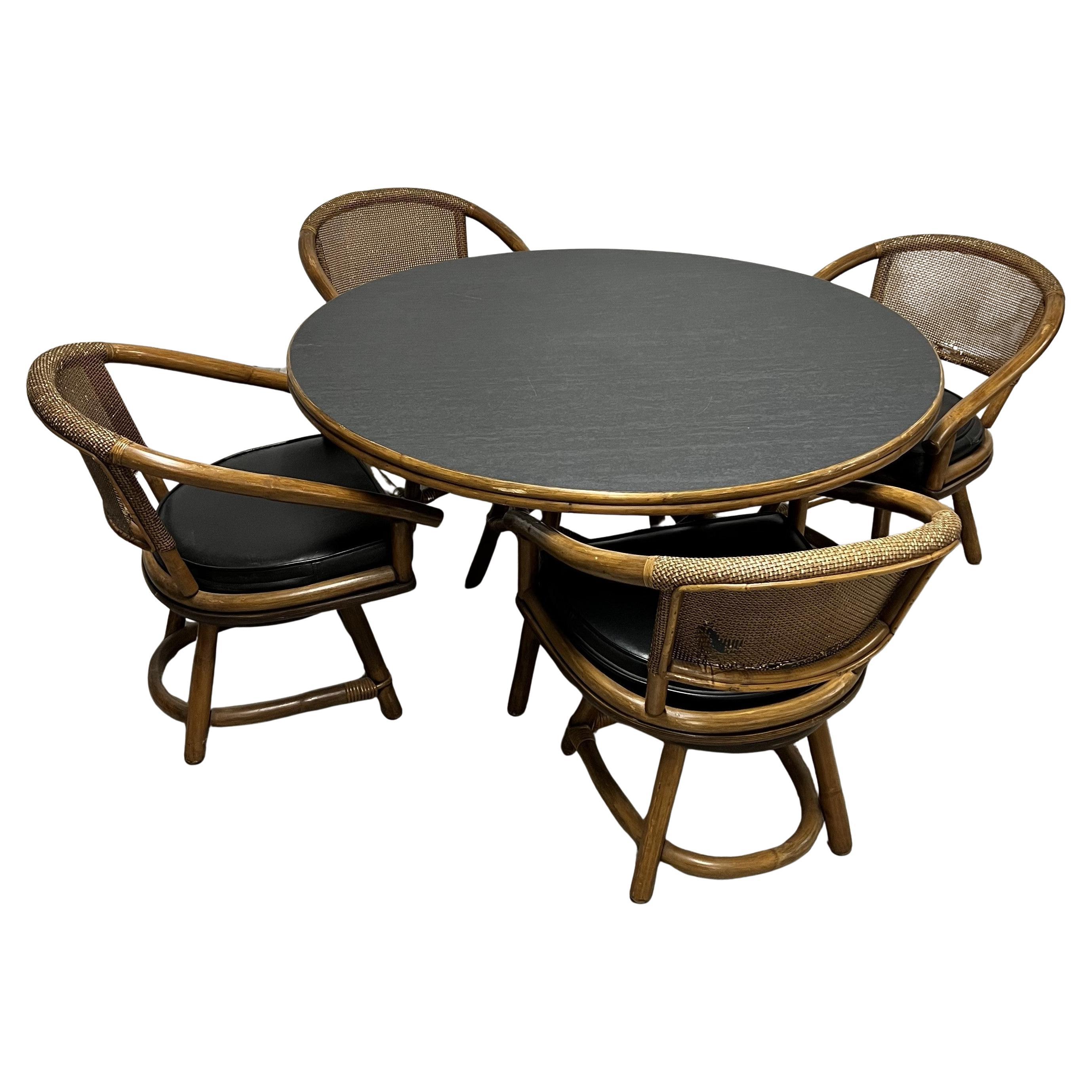 Ficks Reed Mid Century Modern Dining Set For Sale