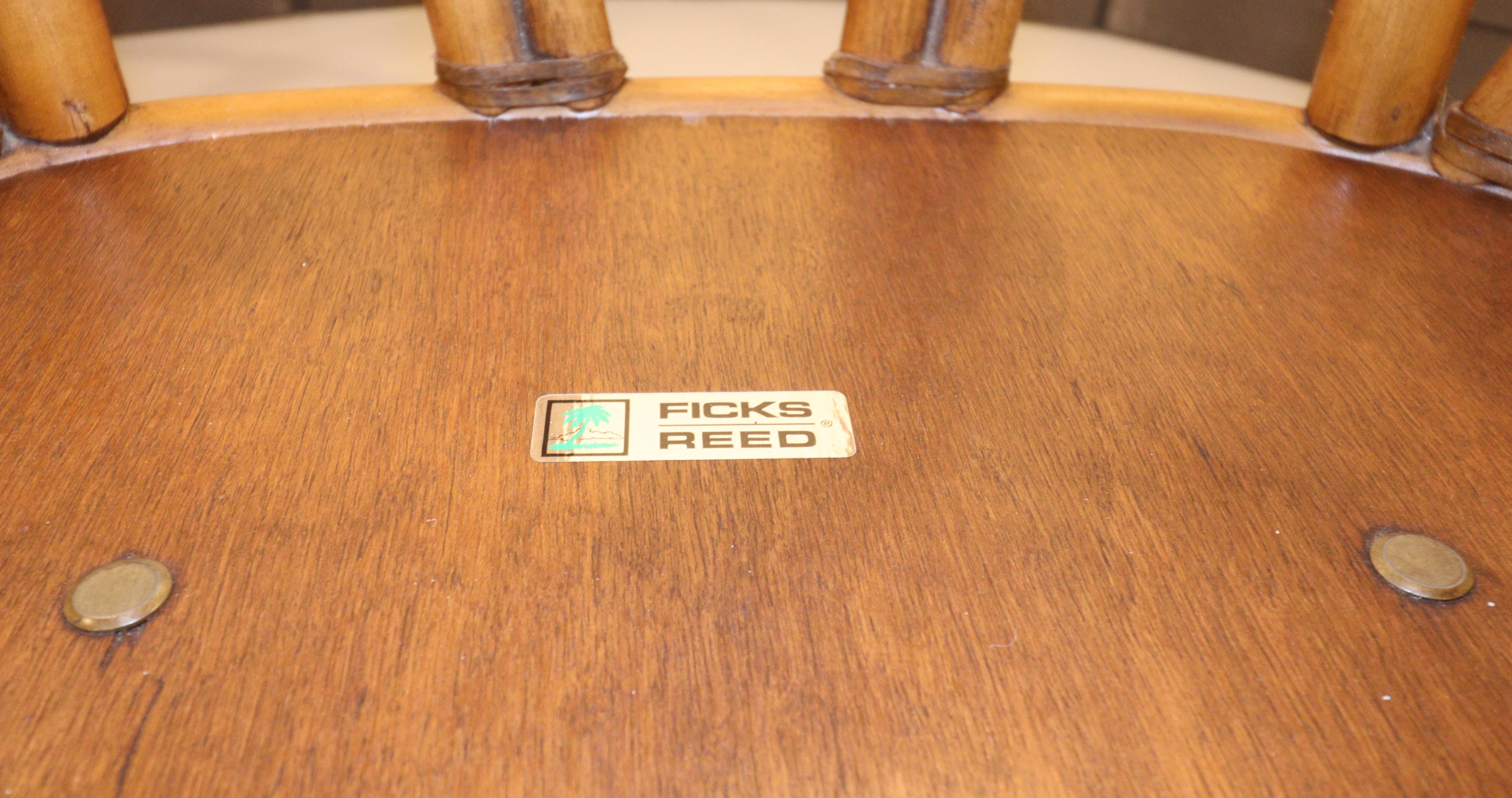 Ficks Reed Mid Century Rattan-Esszimmer-Set (Moderne der Mitte des Jahrhunderts) im Angebot