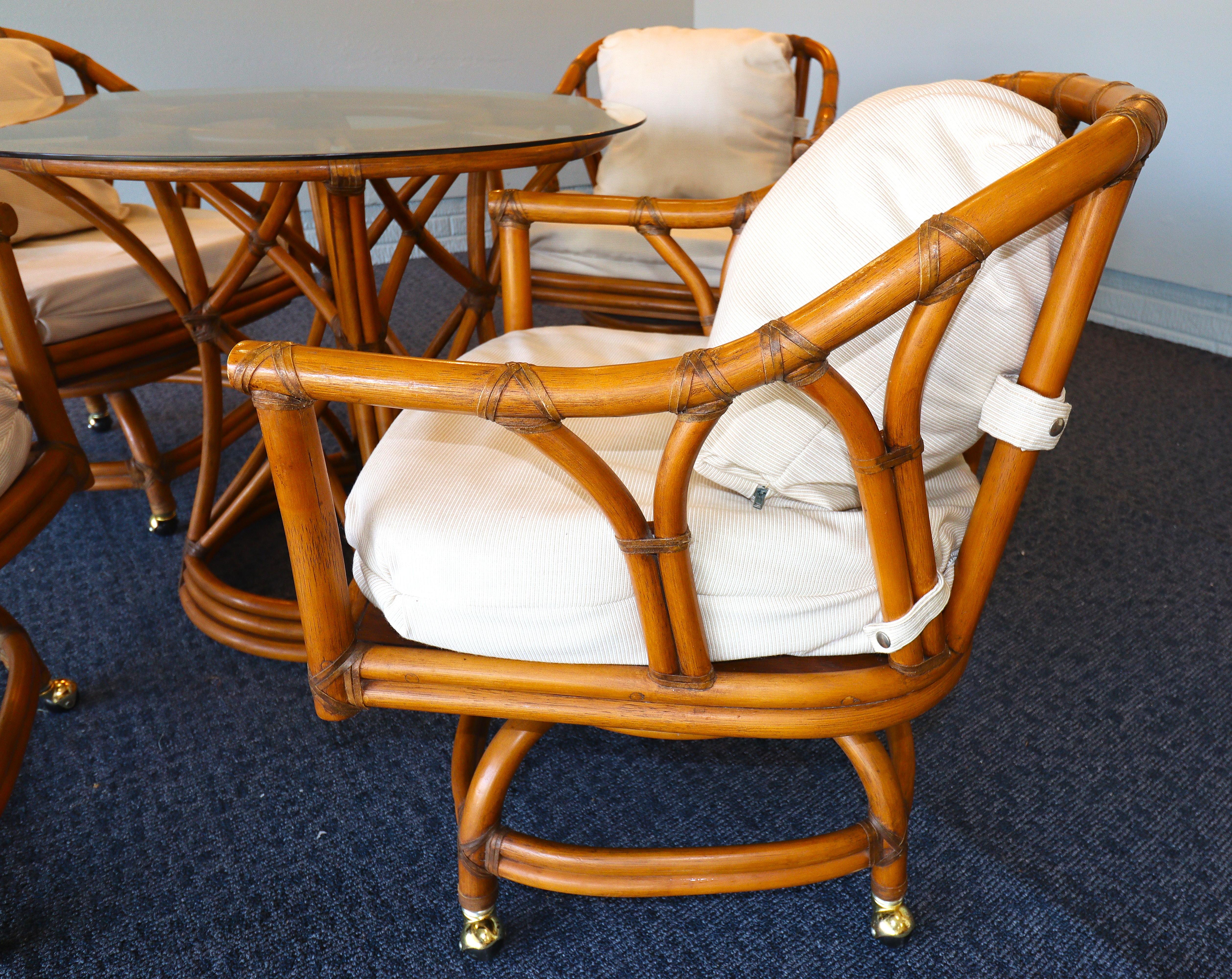 Ficks Reed Mid Century Rattan Dining Set For Sale 12