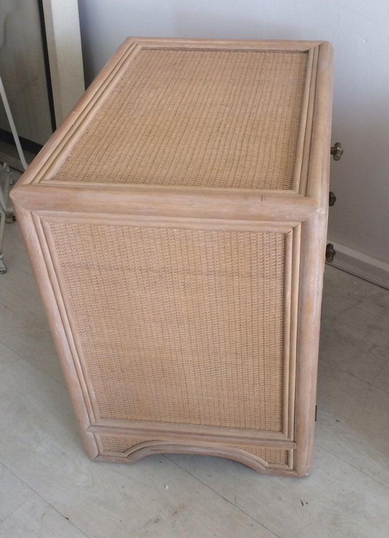 Ficks Reed Nightstands Rattan with Woven Cane For Sale at 1stDibs