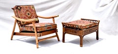 Ficks Reed Pagoda Rattan Chairs Ottoman Set