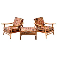 Ficks Reed Pagoda Rattan Chairs Ottoman Set