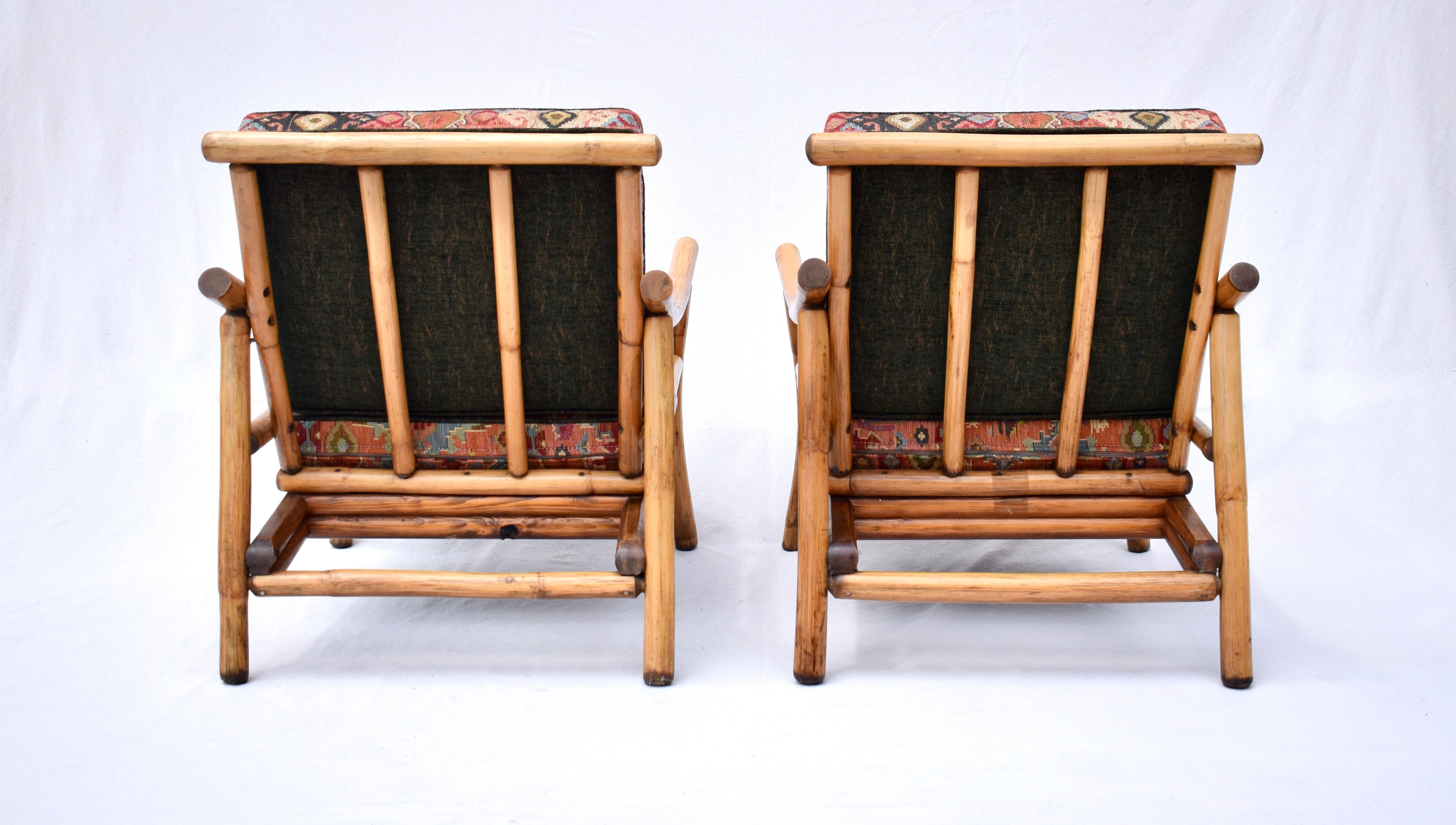 Mid-Century Modern Ficks Reed Pagoda Rattan Chairs & Table Set For Sale