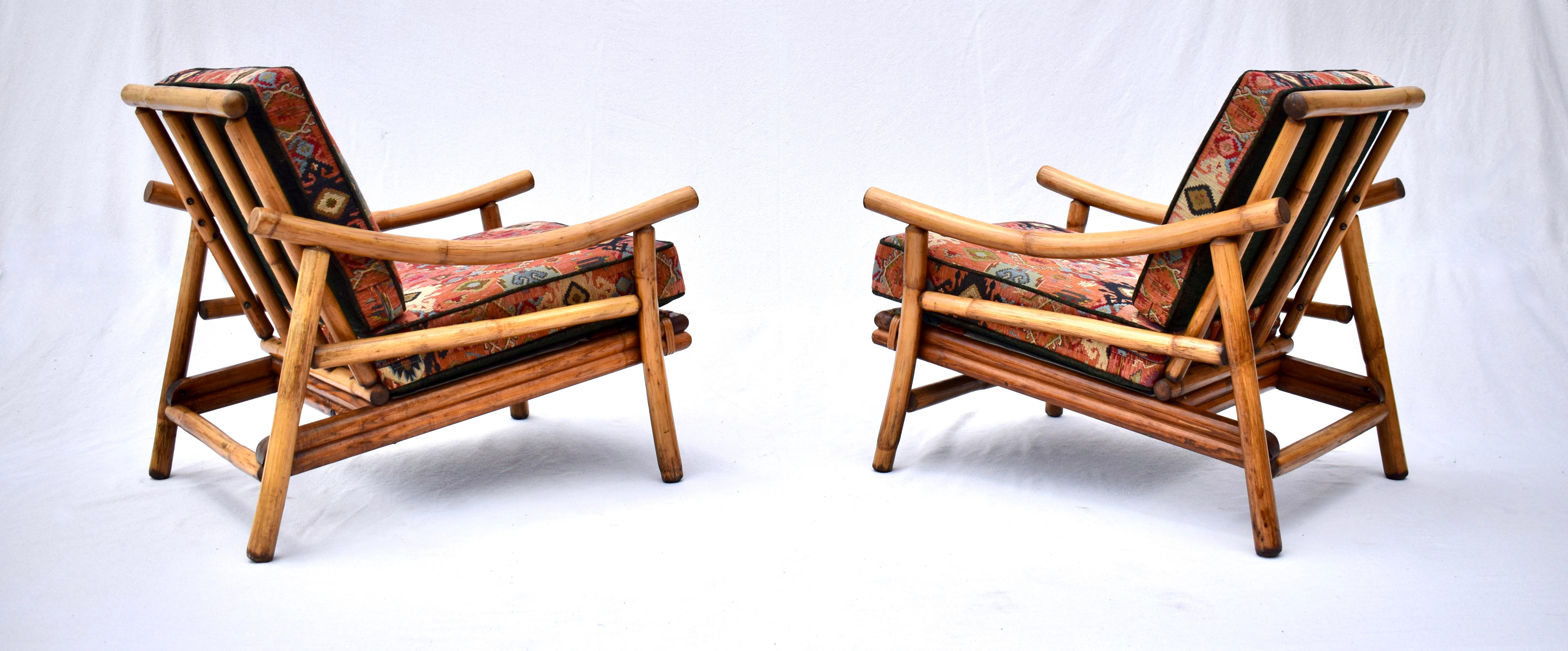 Ficks Reed Pagode Rattan Stühle & Tisch Set (Polster) im Angebot