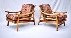 Ficks Reed Pagoda Rattan-Liegestühle & Tisch-Set, Mid-Century Modern