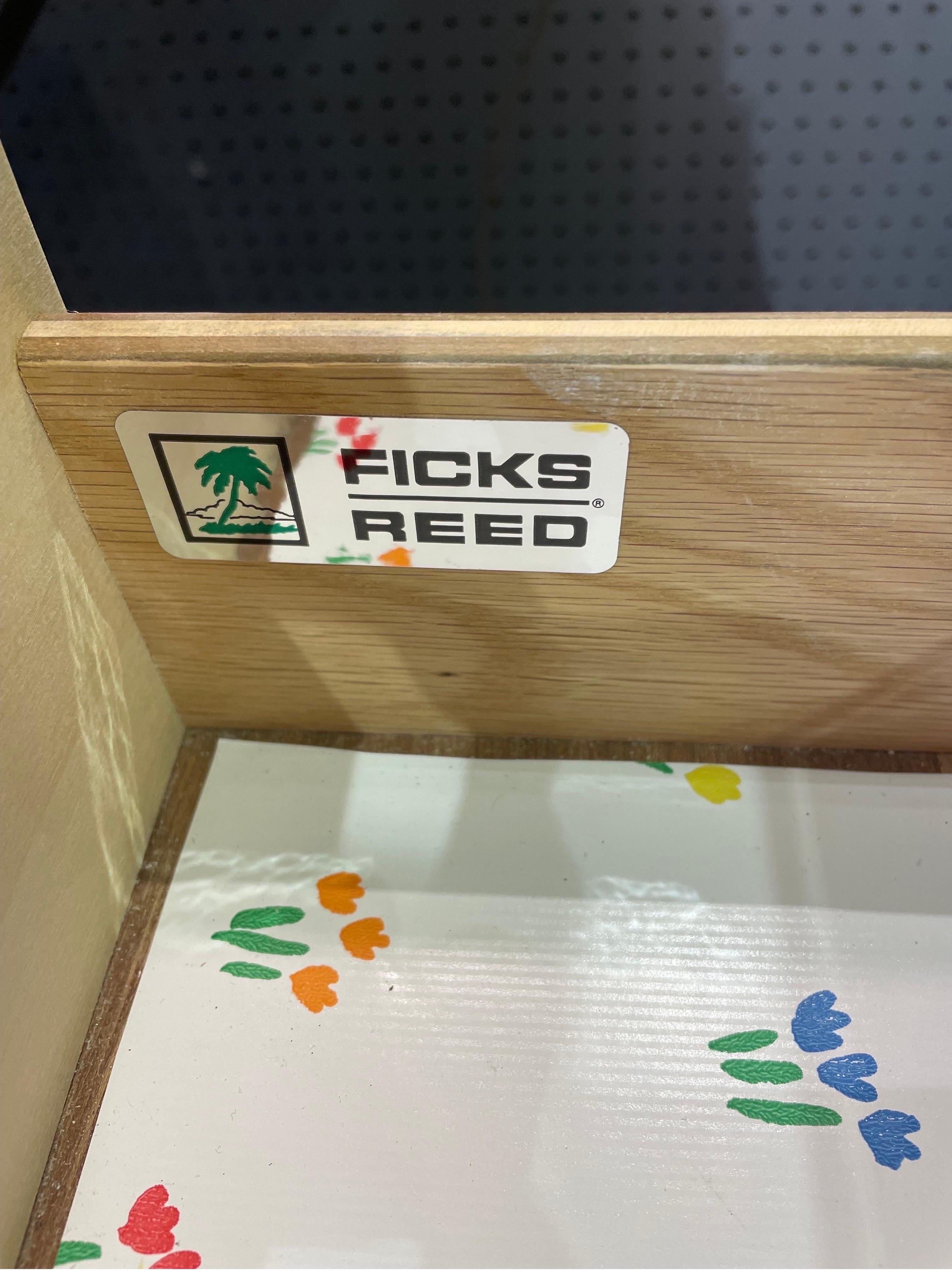 Ficks Reed Pickeled Wood Bamboo Desk In Good Condition In Chicago, IL