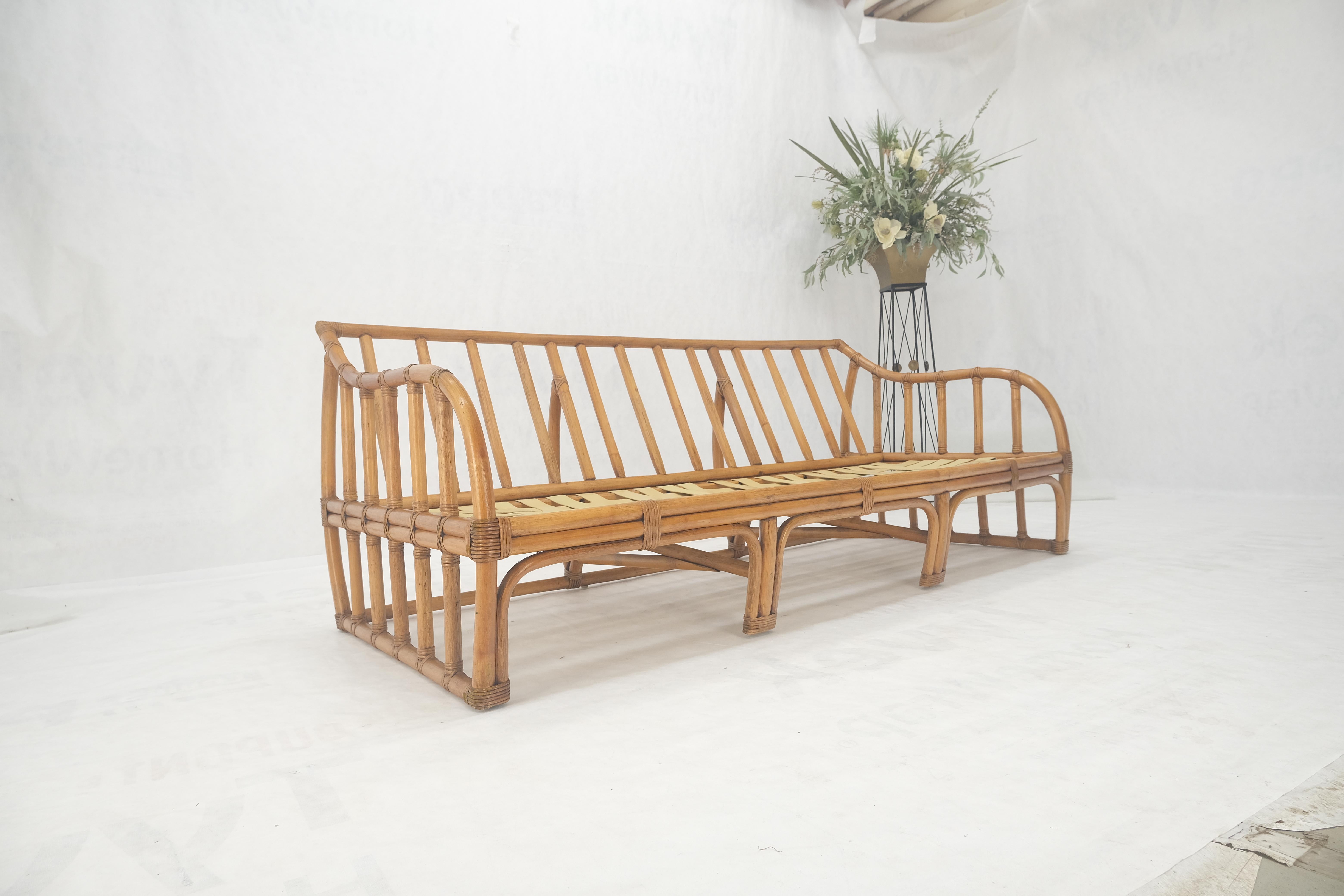 Ficks Reed Rattan Bamboo Mid Century Modern Sofa Frame MINT! For Sale 4