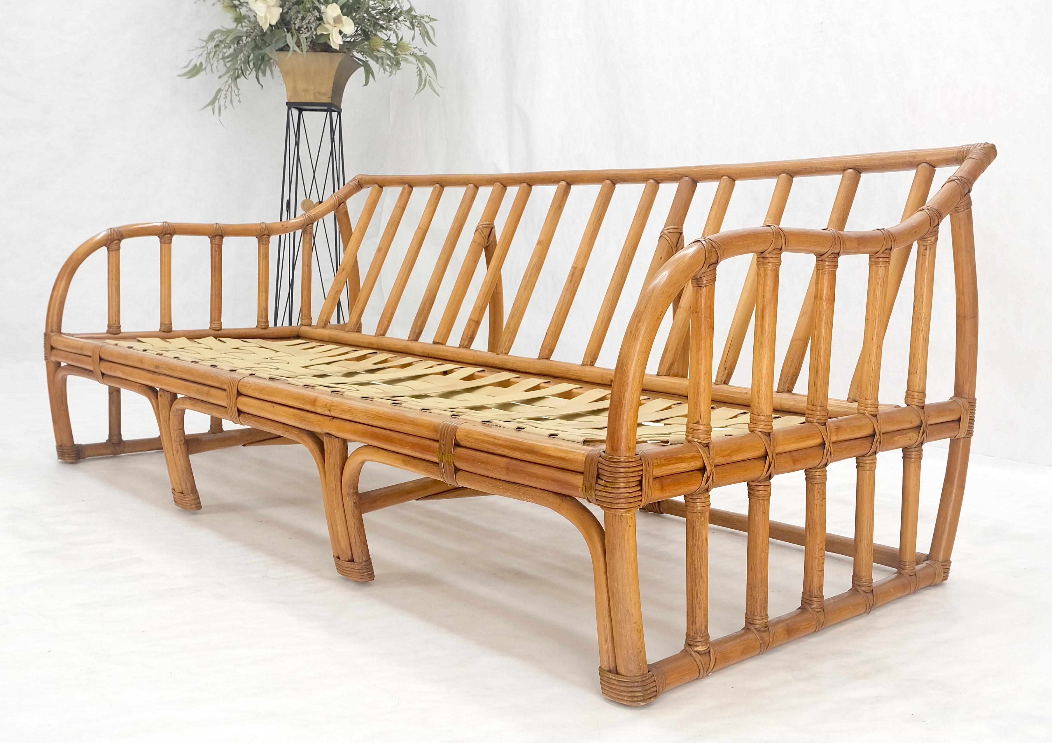 Lacquered Ficks Reed Rattan Bamboo Mid Century Modern Sofa Frame MINT! For Sale