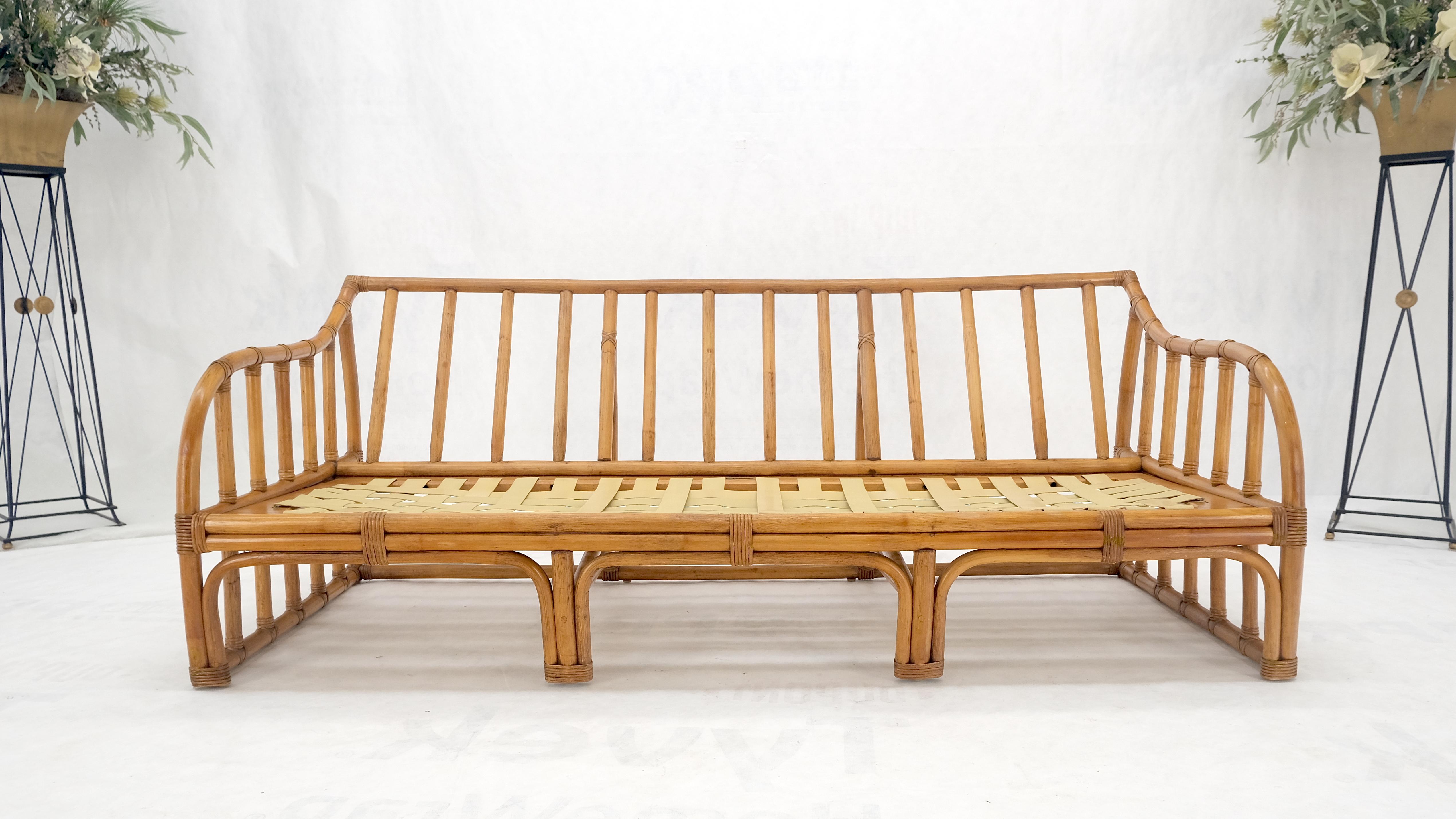 Lacquered Ficks Reed Rattan Bamboo Mid Century Modern Sofa Frame MINT! For Sale