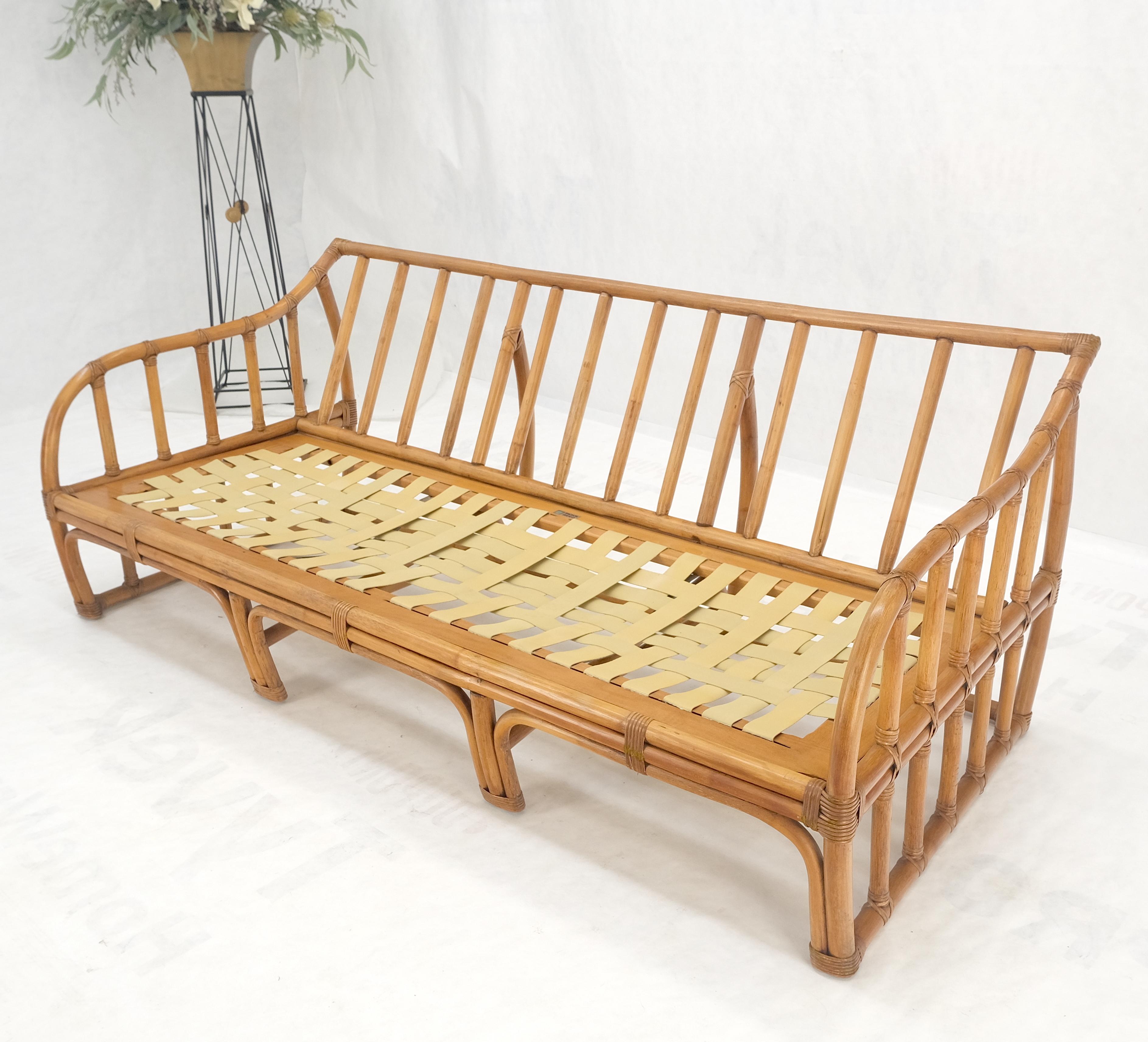20th Century Ficks Reed Rattan Bamboo Mid Century Modern Sofa Frame MINT! For Sale