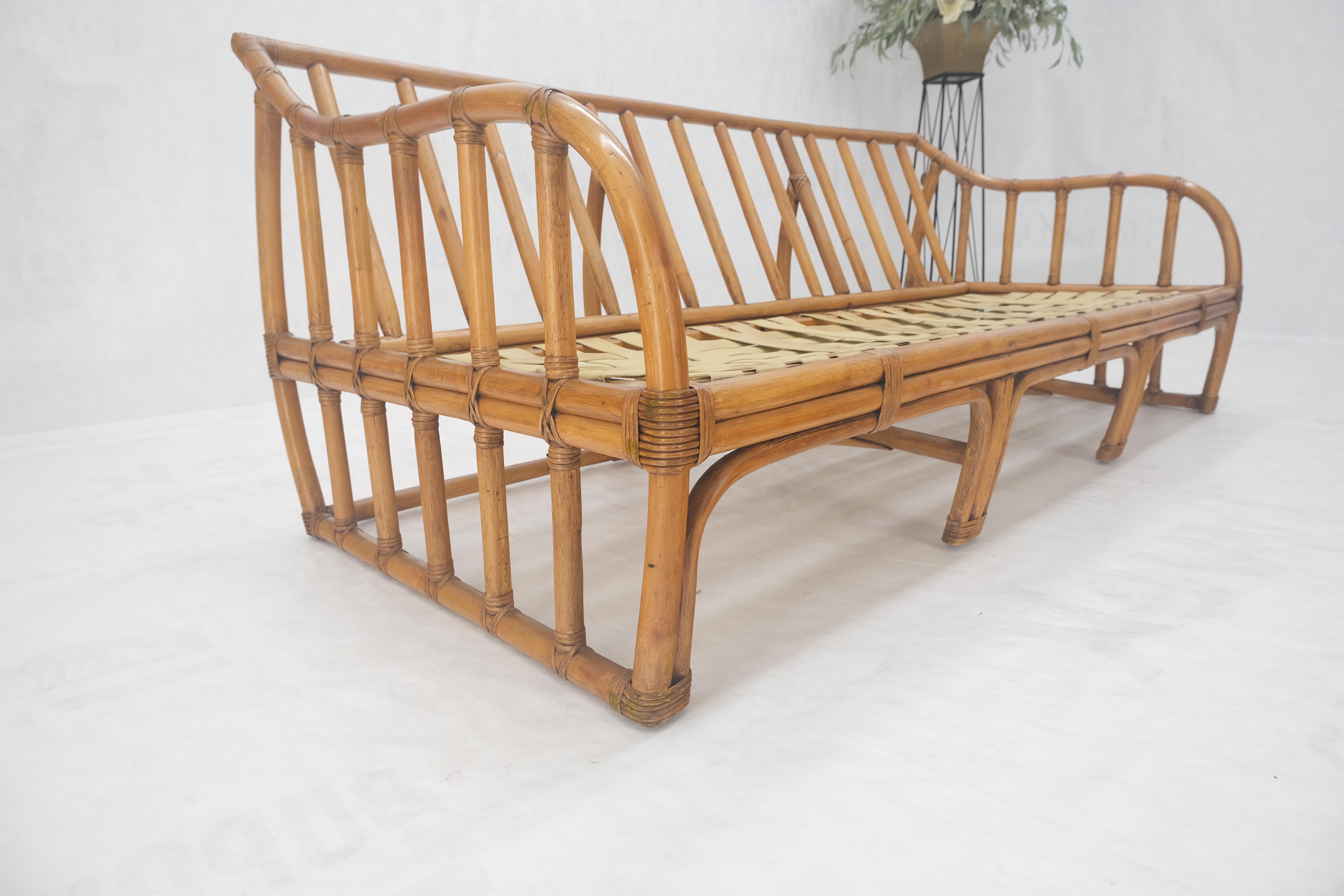 Ficks Reed Rattan Bamboo Mid Century Modern Sofa Frame MINT! For Sale 1