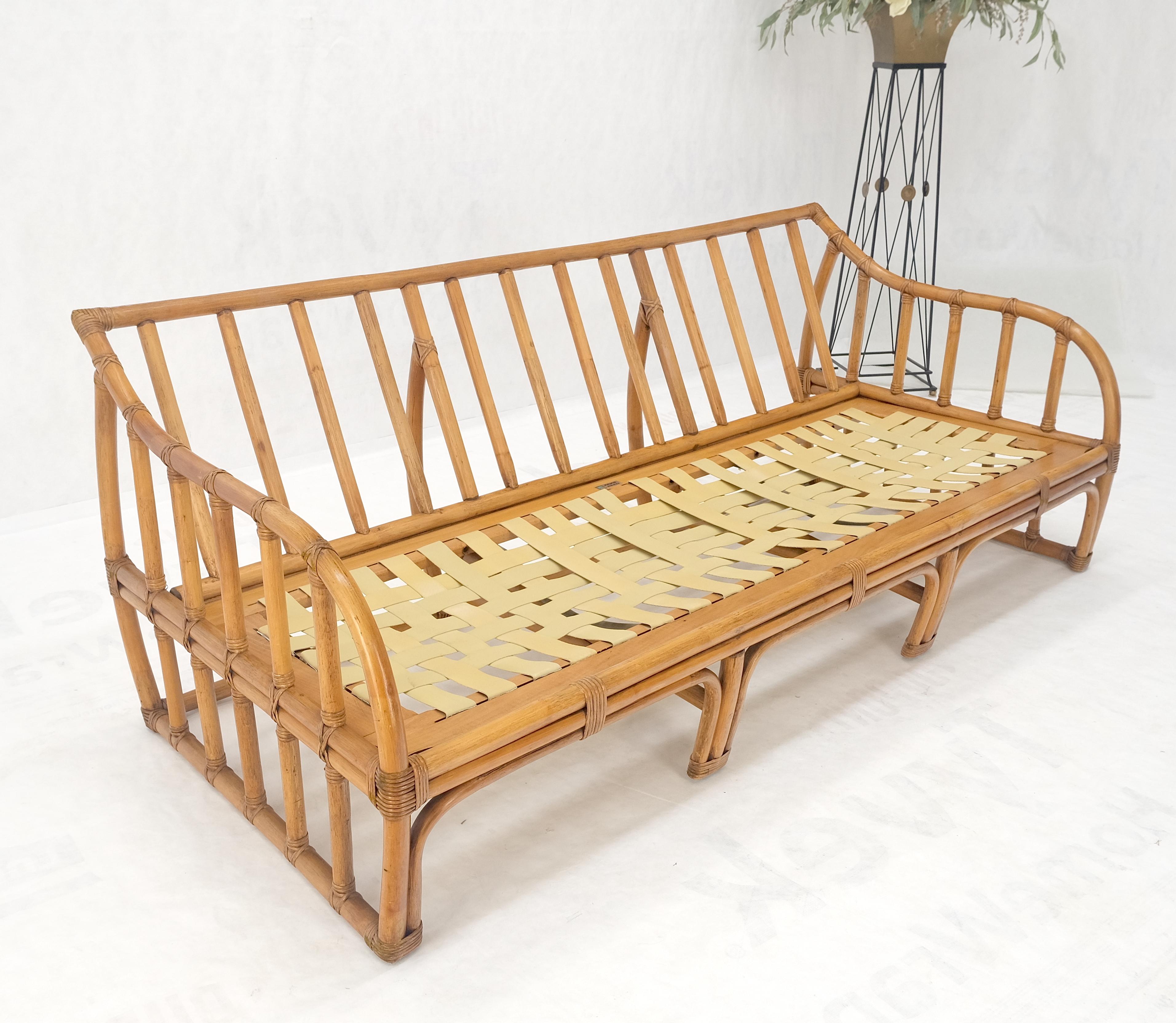 Ficks Reed Rattan Bamboo Mid Century Modern Sofa Frame MINT! For Sale 3