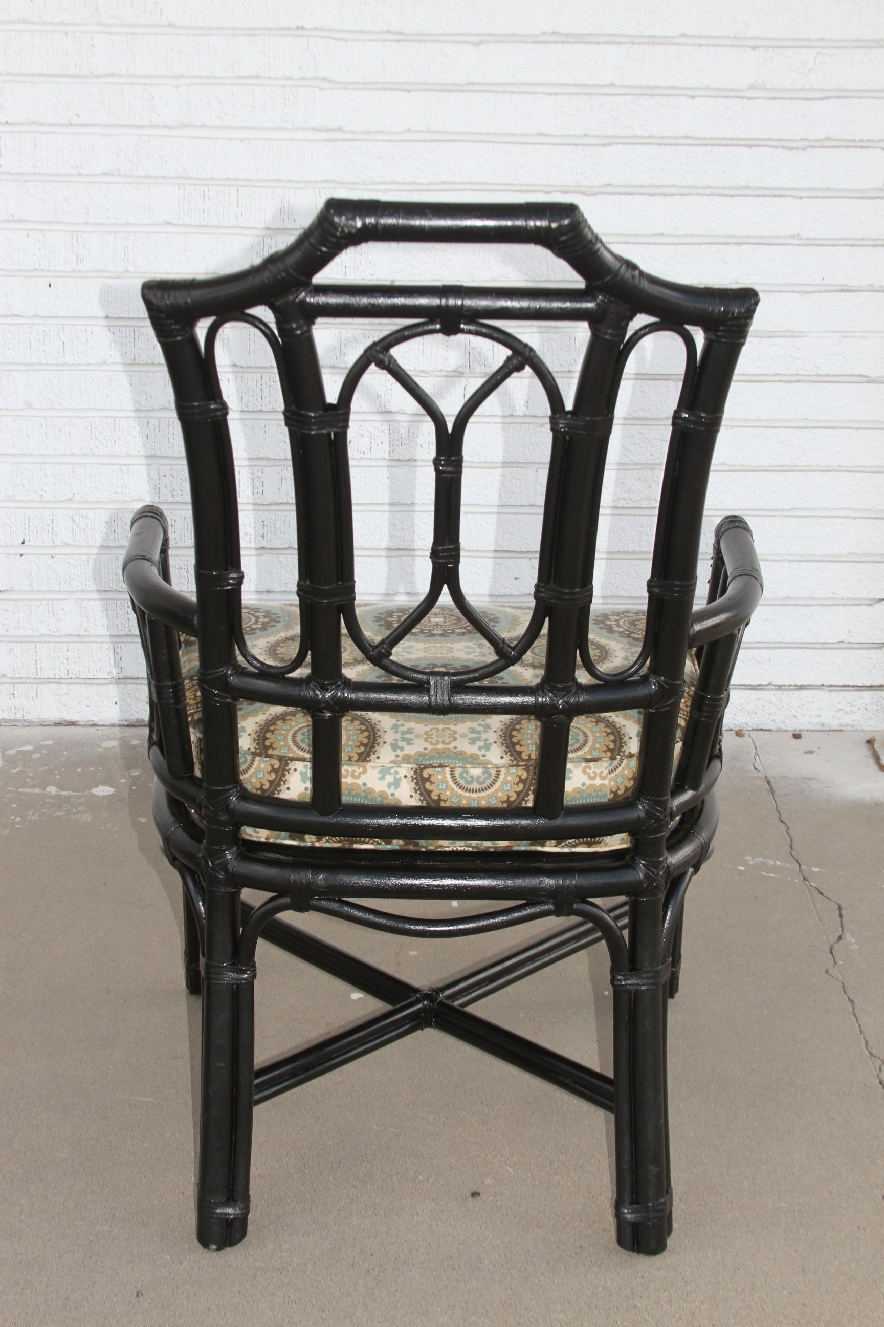 6 Sedie da pranzo in rattan nero Ficks Reed In condizioni buone in vendita a Pasadena, TX