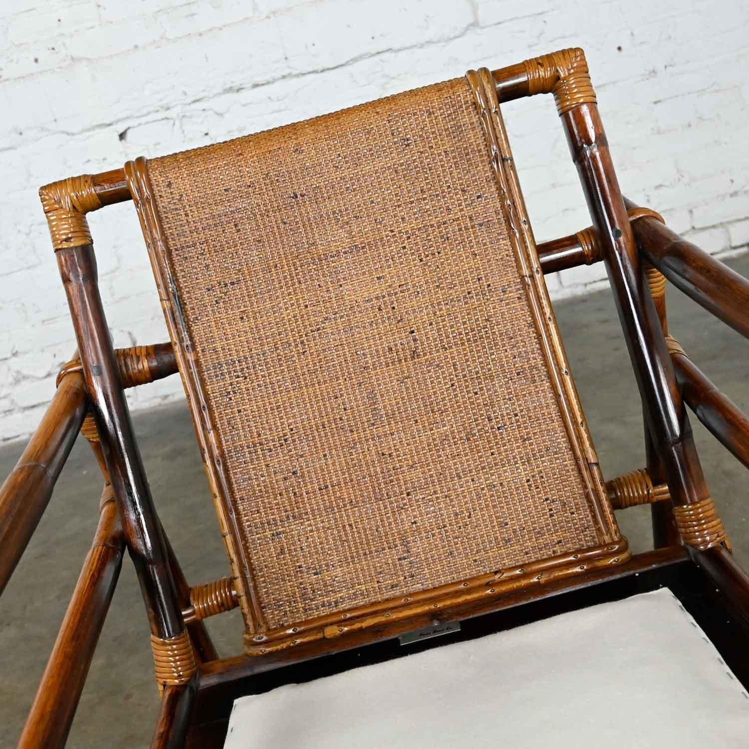 20th Century Ficks Reed Rattan Campaign Style Far Horizons Lounge Chair by John Wisner