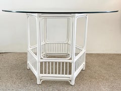 Ficks Reed Rattan Dining Table Base with Glass Top