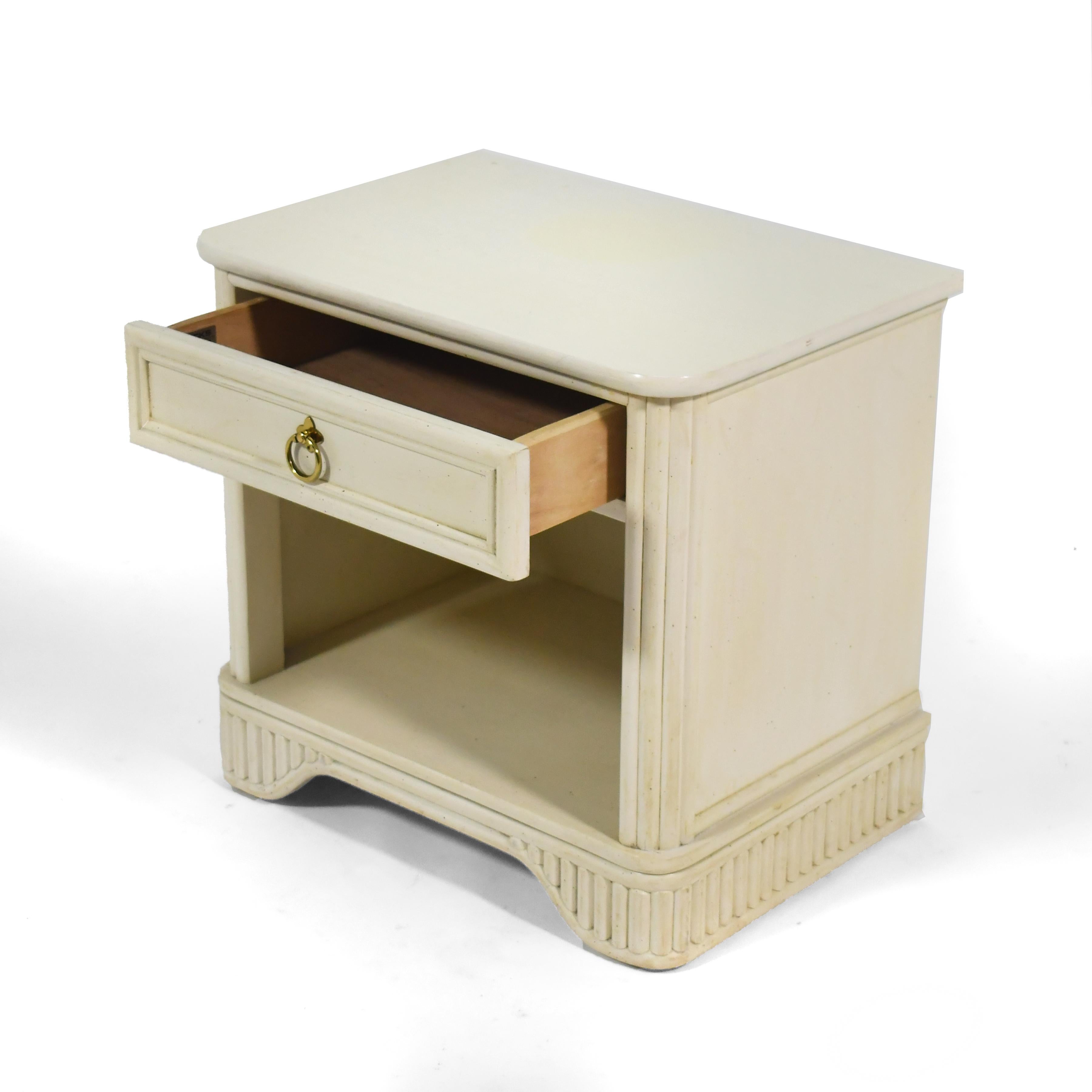 Painted Ficks Reed Rattan Nightstand For Sale