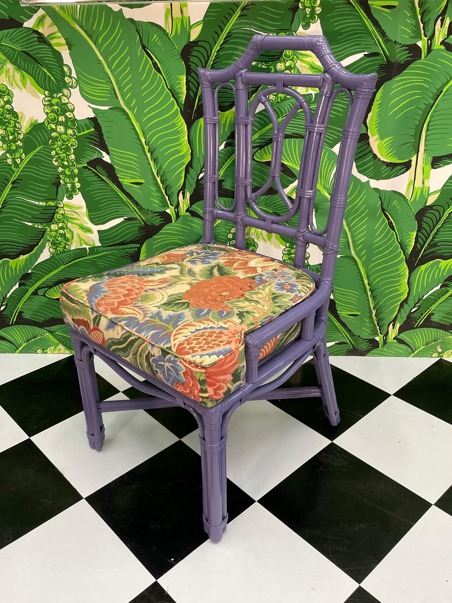 Organic Modern Ficks Reed Rattan Pagoda Dining Chairs For Sale