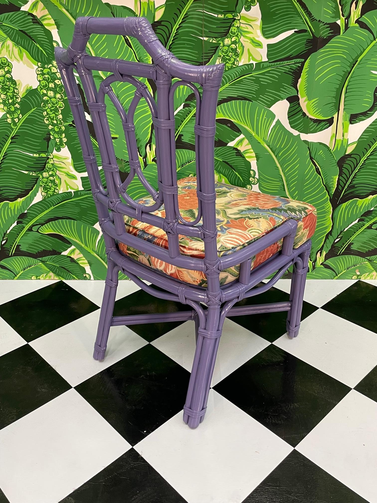 Ficks Reed Rattan Pagoda Dining Chairs In Good Condition For Sale In Jacksonville, FL