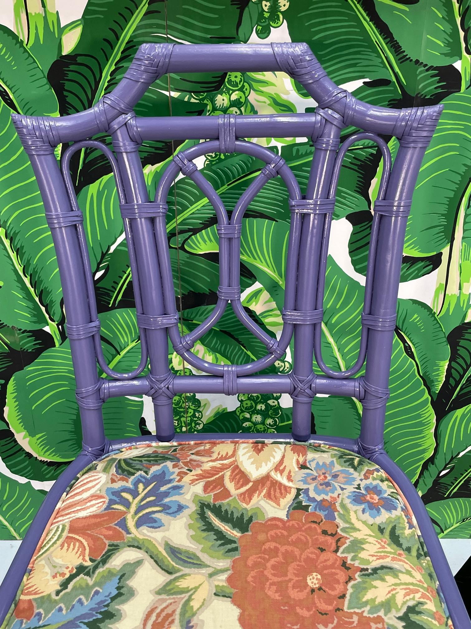 Upholstery Ficks Reed Rattan Pagoda Dining Chairs For Sale