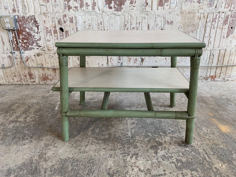 Ficks Reed Rattan Patio Side Table at 1stDibs